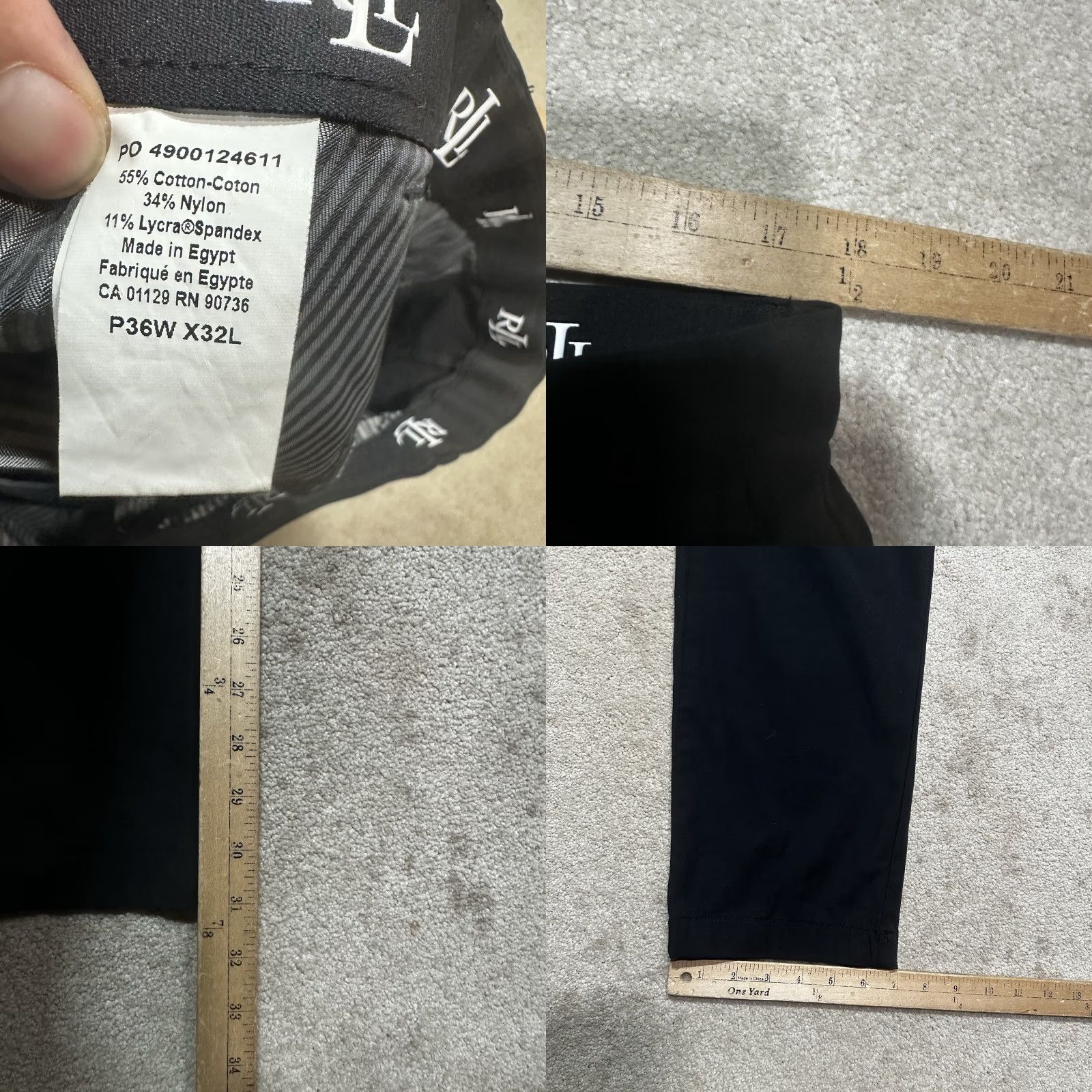 Ralph Lauren Ralph Lauren Black Label Performance Pants 36x32 Mens Black Stretch Golf Size US 36 / EU 52 - 8 Thumbnail