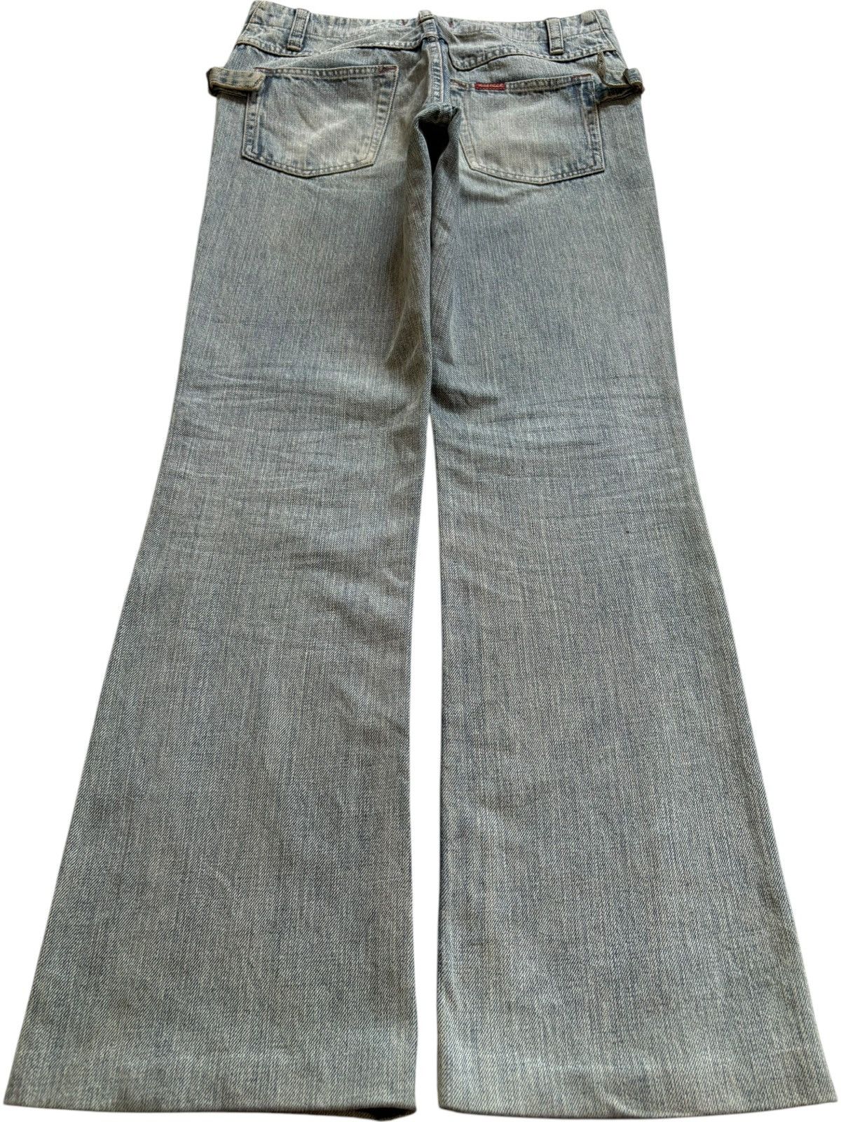 Japanese Brand Vintage Japanese Brand Mud Wash Spiral Leg Buckle Flare Jean Size US 30 / EU 46 - 2 Thumbnail