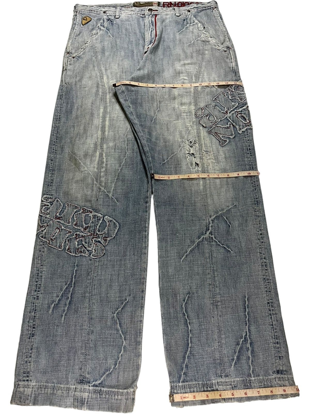 Akademiks Vintage Akademiks Acid Wash Style Distressed Baggy Jeans Size US 37 - 14 Thumbnail
