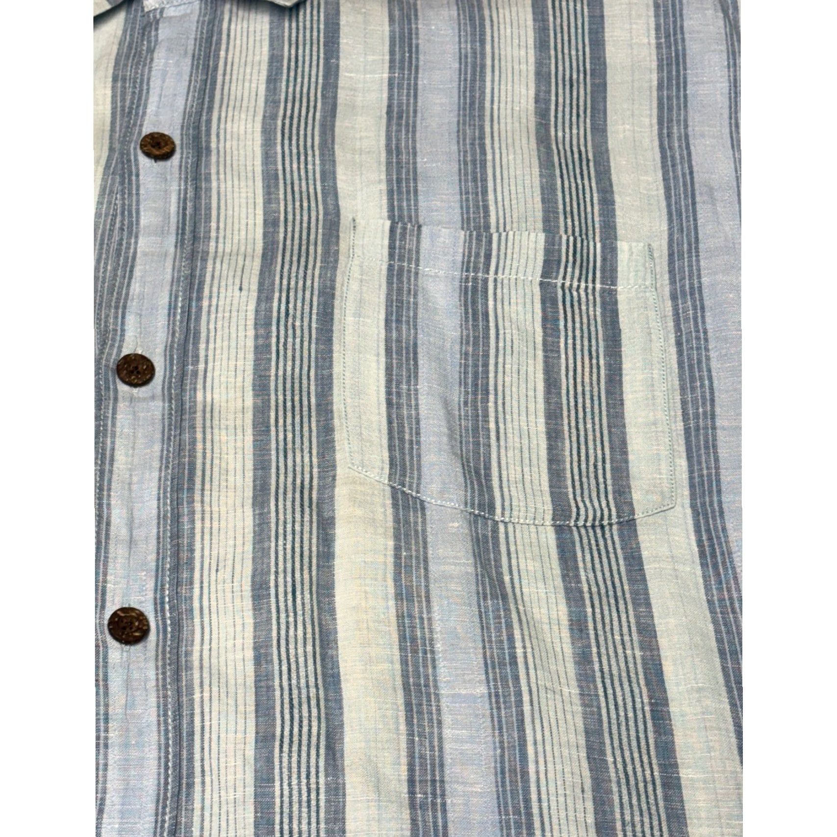 Tommy Bahama Tommy Bahama Mens Striped Linen Short Sleeve Button Up Shirt XXL Size US XXL / EU 58 / 5 - 2 Thumbnail