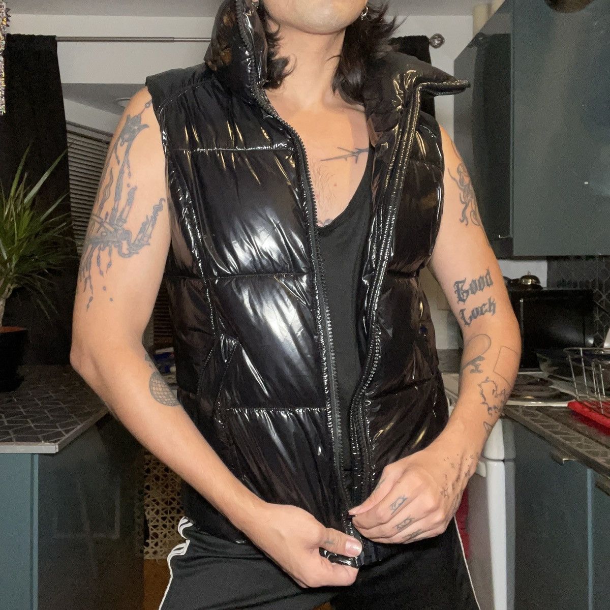 Other black vinyl puffer vest Size US M / EU 48-50 / 2 - 1 Thumbnail