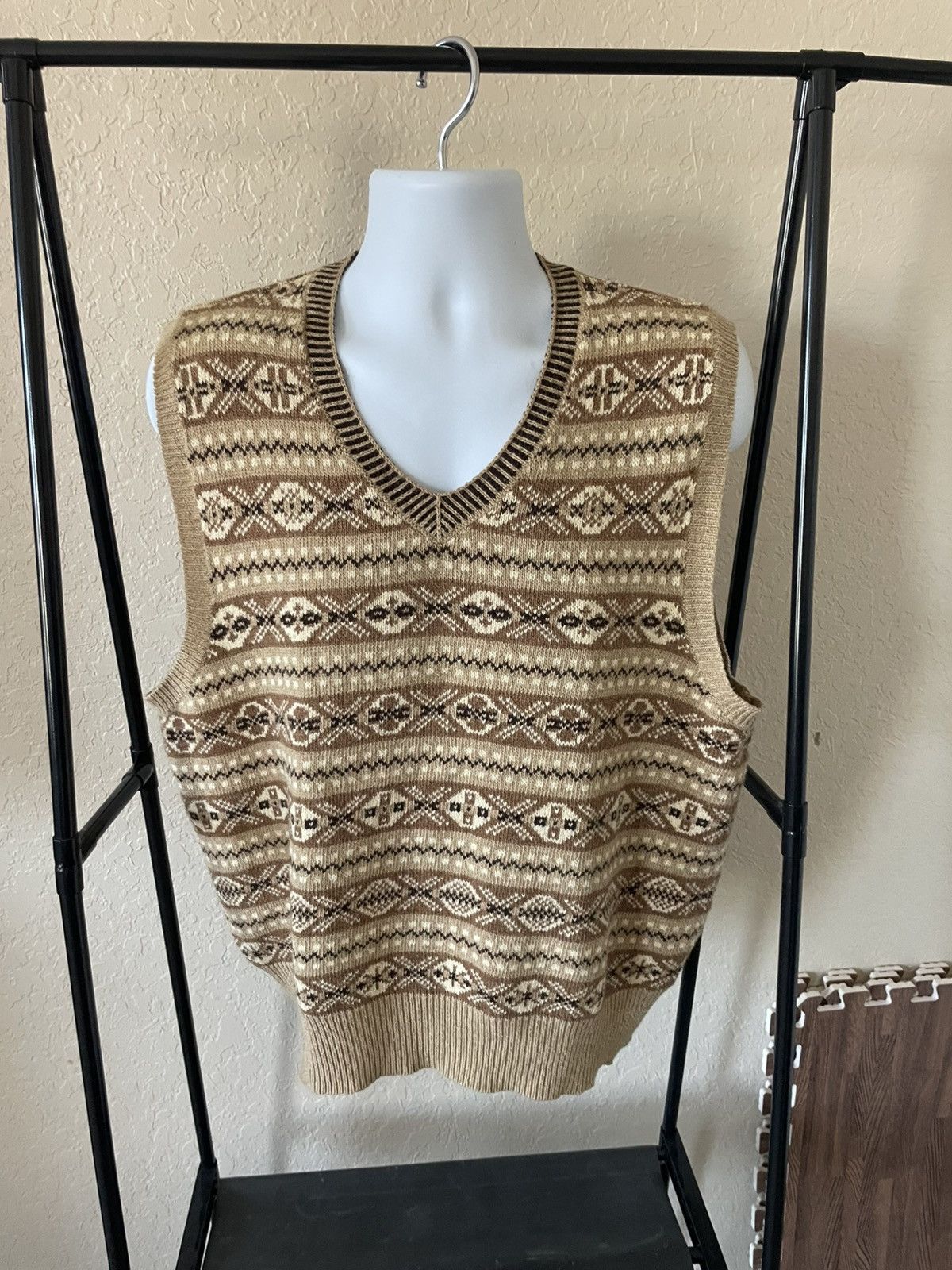 Patterned Cotton/Cashmere Vest