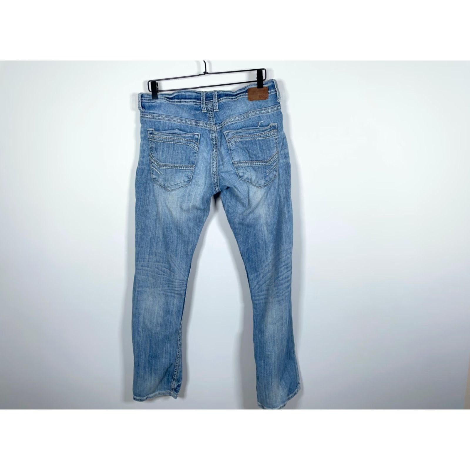 Vintage VINTAGE Buckle BKE Carter Jeans Denim Straight Leg 34 x 30 Men’s 33R Low Rise 90s Hipster Grunge Blue Regular Fit Mens Size US 33 - 2 Thumbnail