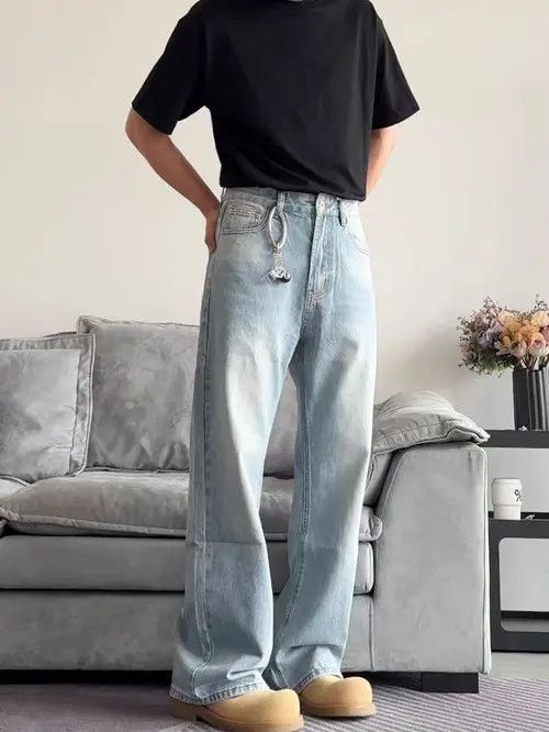 VIBE Washed Blue Relaxed Wide Leg Hip Hop Jeans Size US 28 / EU 44 - 1 Thumbnail