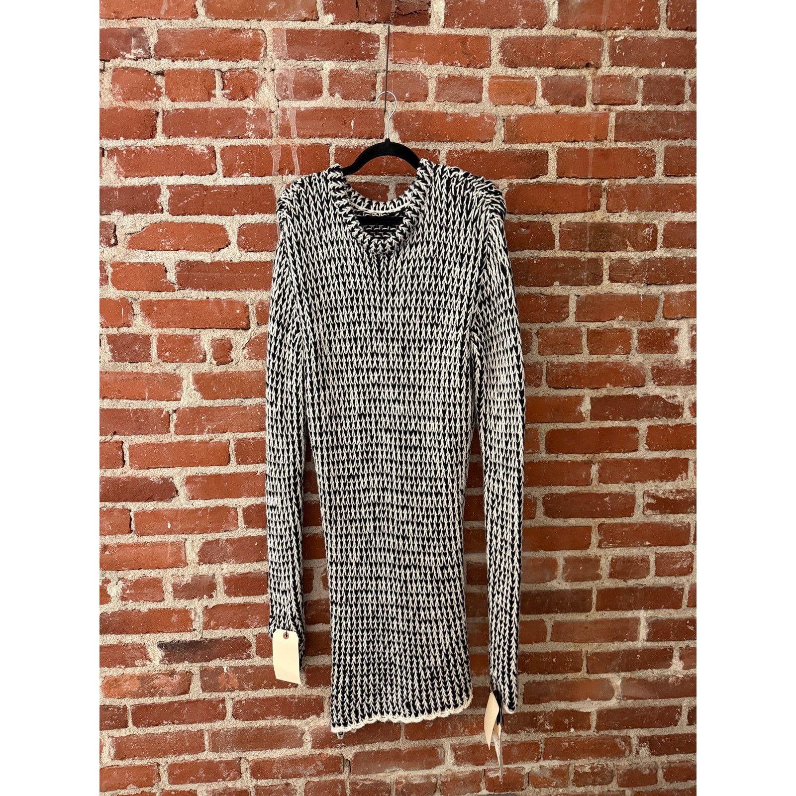 Greg Lauren Greg Lauren Salt & Pepper Long Fisherman Sweater Size L / US 10 / IT 46 - 1 Thumbnail