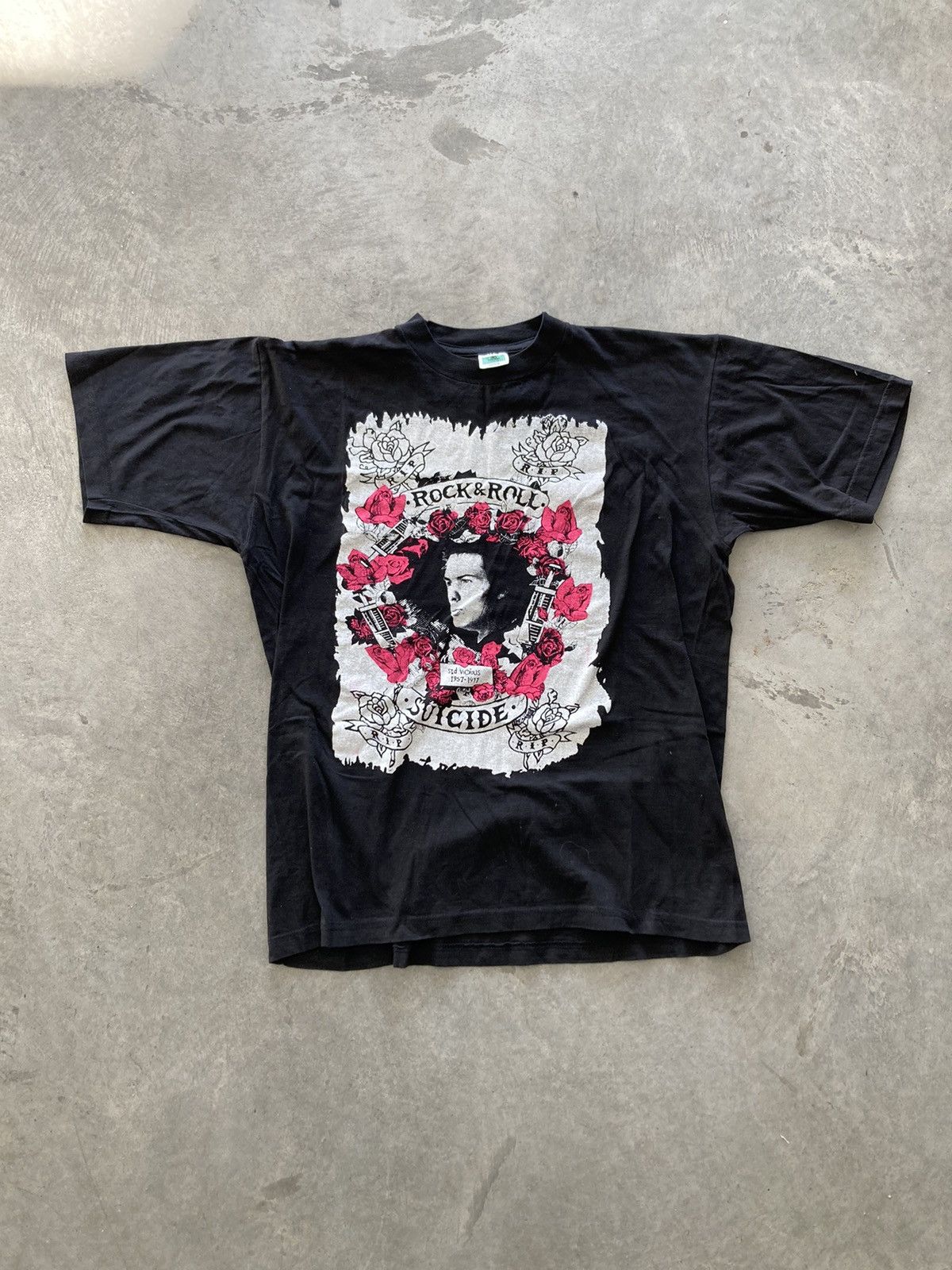image of Band Tees x Vintage 90's Sex Pistols Sid Vicious Memorial T Shirt in Black, Men's (Size XL)