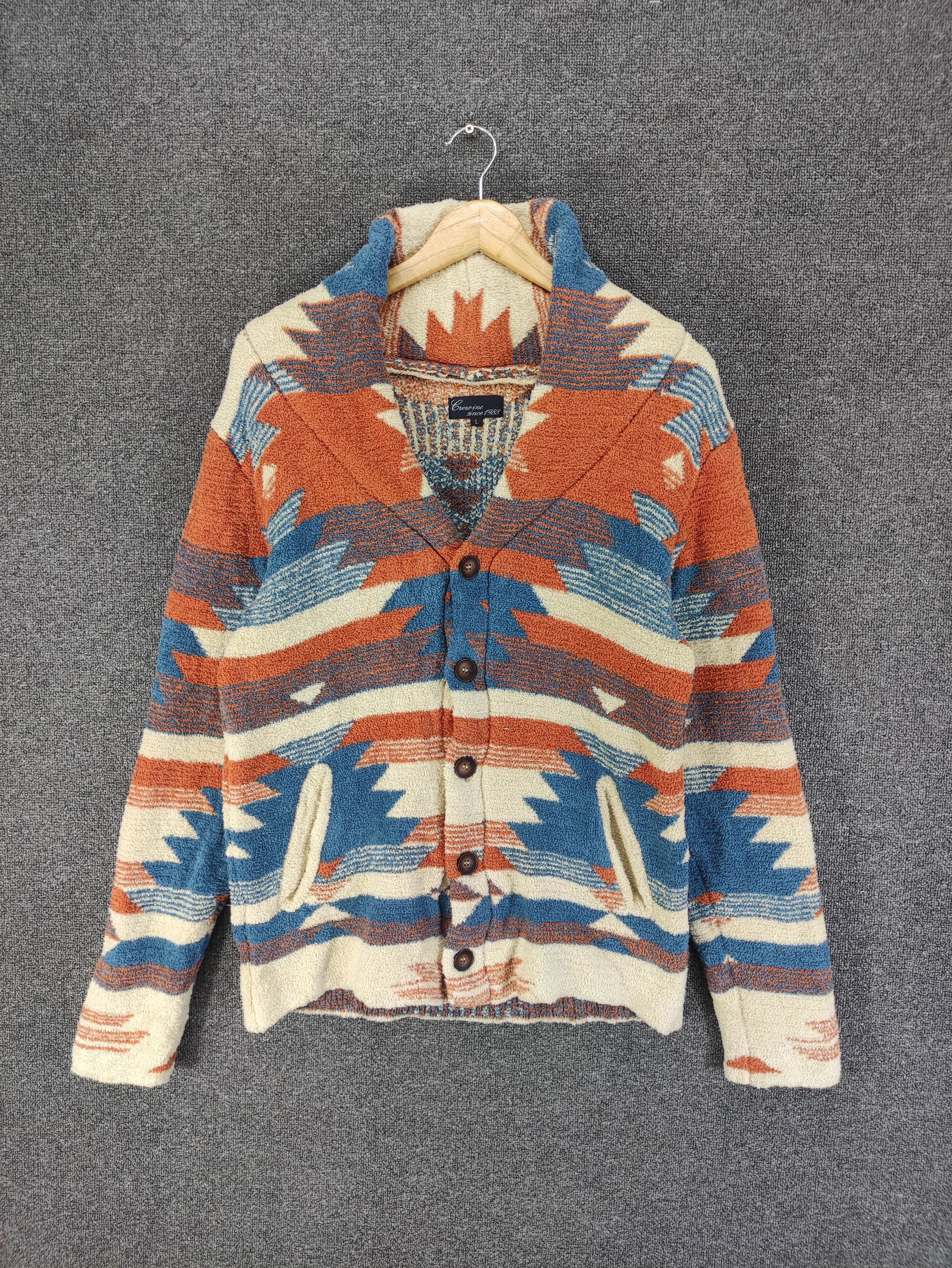 Japanese Brand Aztec Pattern Knit Cardigan Sweater Fleece Size M / US 6-8 / IT 42-44 - 1 Thumbnail