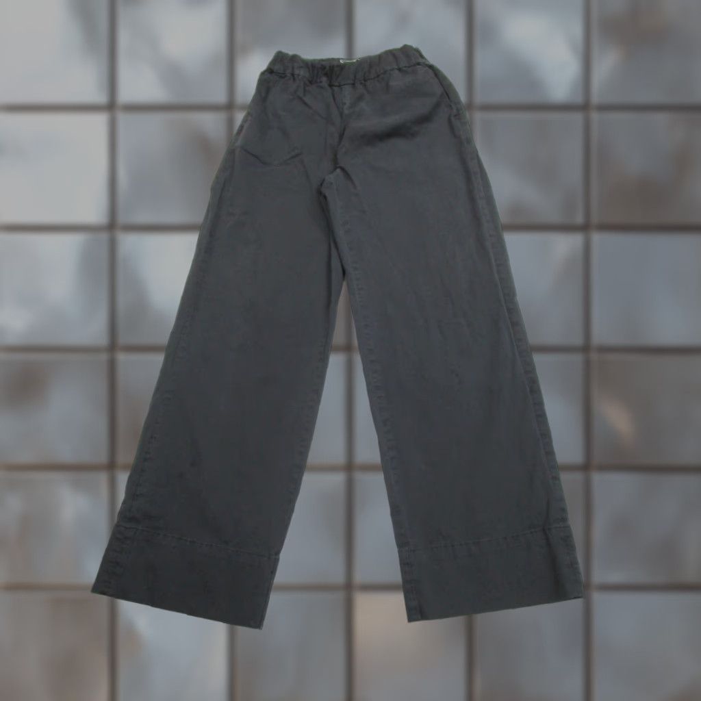Everlane Everlane Pants Womens 2 Black Organic Cotton Wide Leg Elastic Waist Chino Casual Size 26" / US 2 / IT 38 - 1 Thumbnail