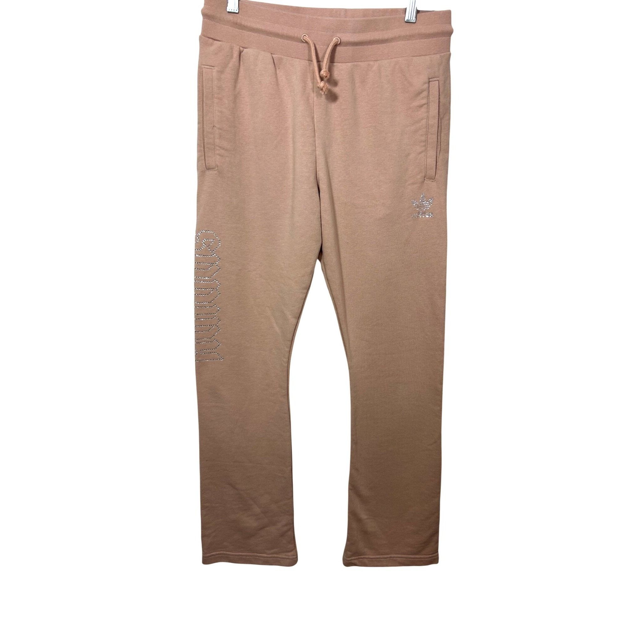 Adidas Adidas Women’s Track Sweatpants M Pink High Rise Flared Poc Size 31" - 1 Thumbnail