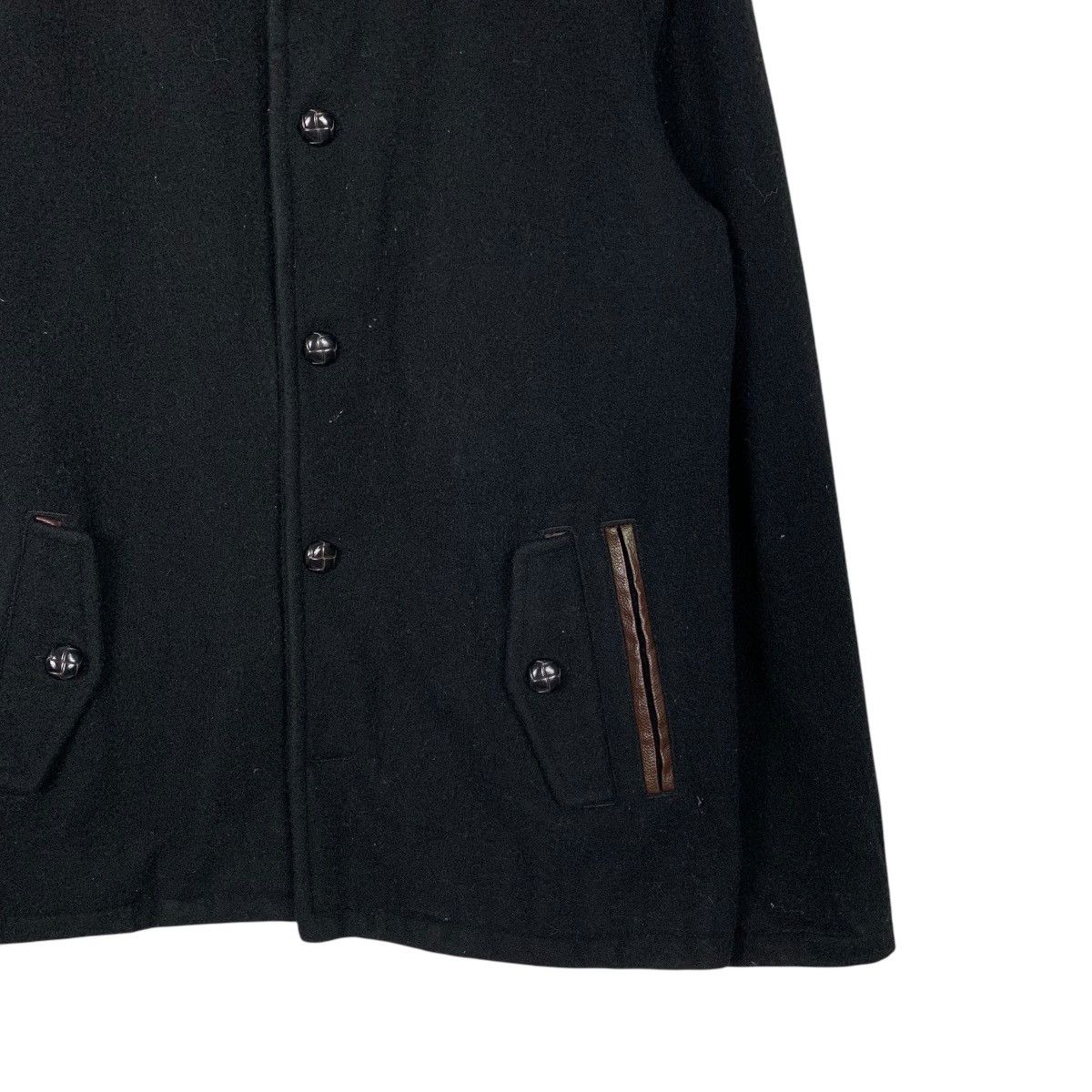 Leather TOMMY Wool Leather Button Jacket #2133-C94 Size US XL / EU 56 / 4 - 4 Thumbnail