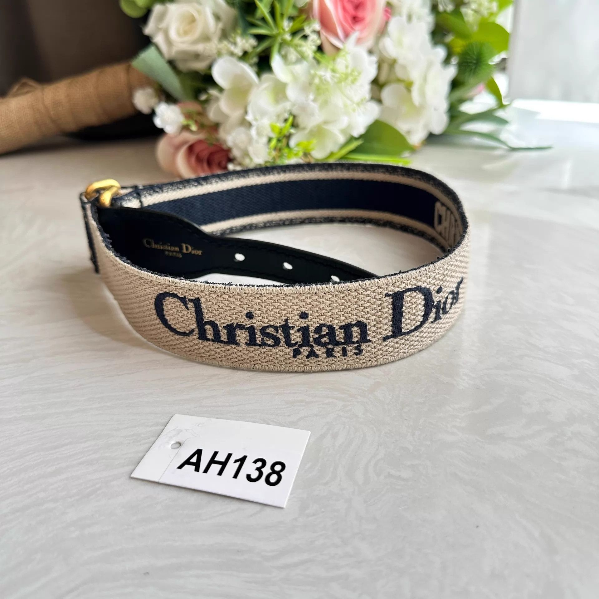 Christian Dior Monsieur Christian Dior Logo Waist Belt 82x3.5 AH138 Size ONE SIZE - 5 Thumbnail