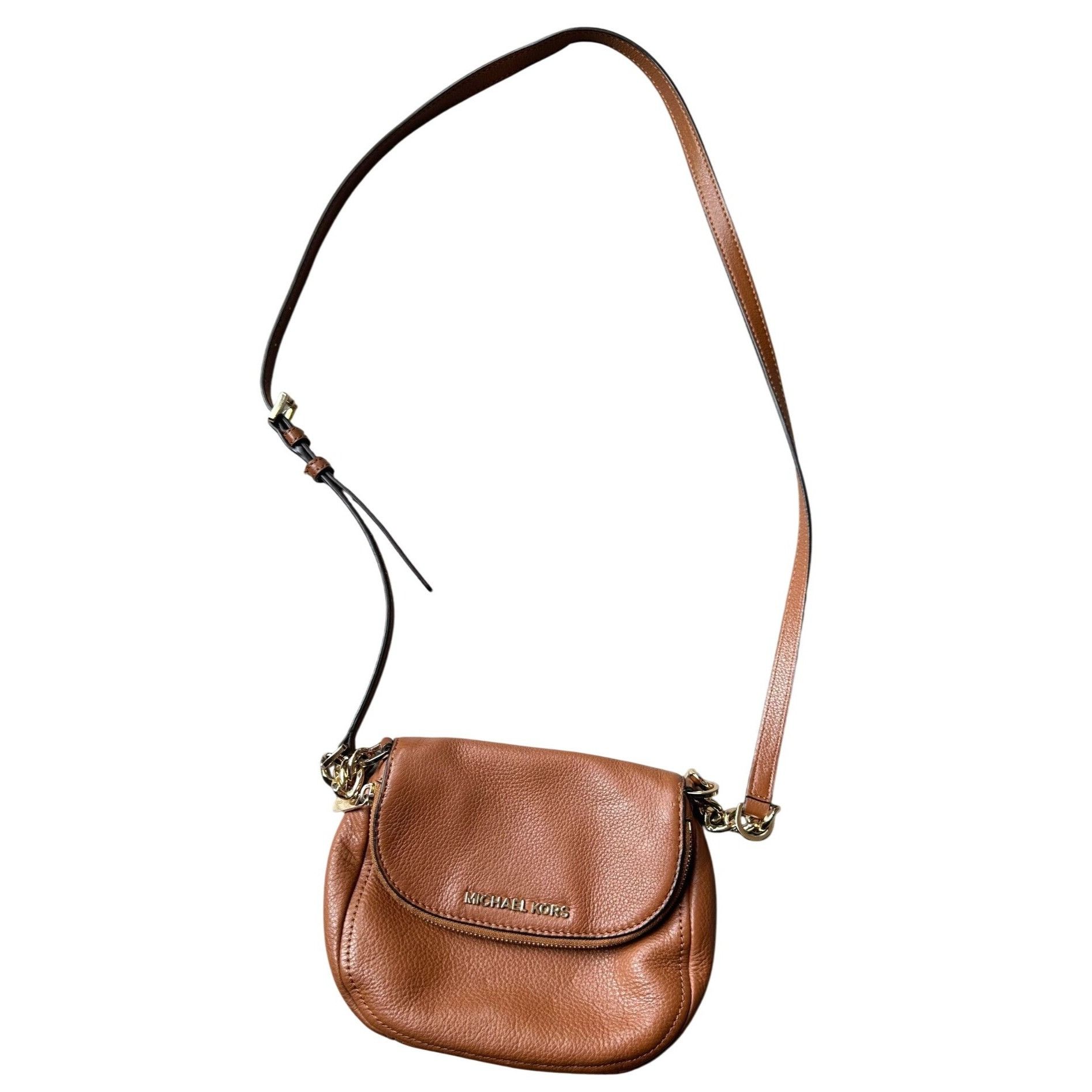 Michael Kors Michael Kors Chestnut Leather Crossbody Bag w Top Flap Pocke Size ONE SIZE - 1 Thumbnail