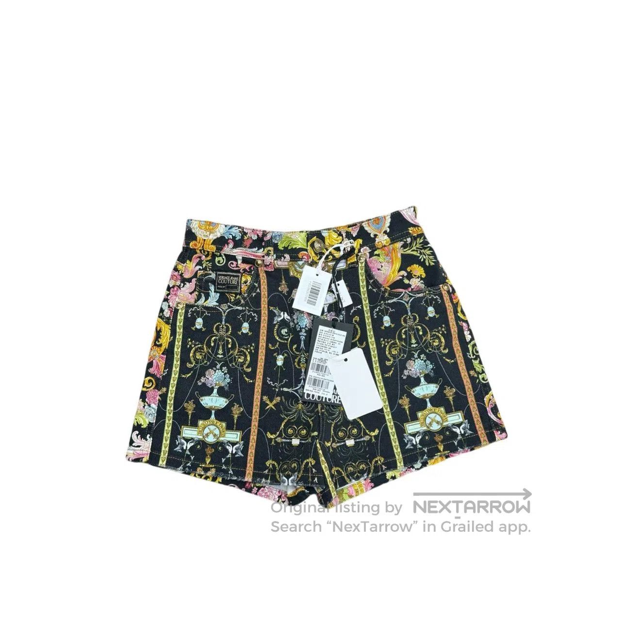 Versace VERSACE Floral Denim Shorts. Size 27" / US 4 / IT 40 - 1 Thumbnail