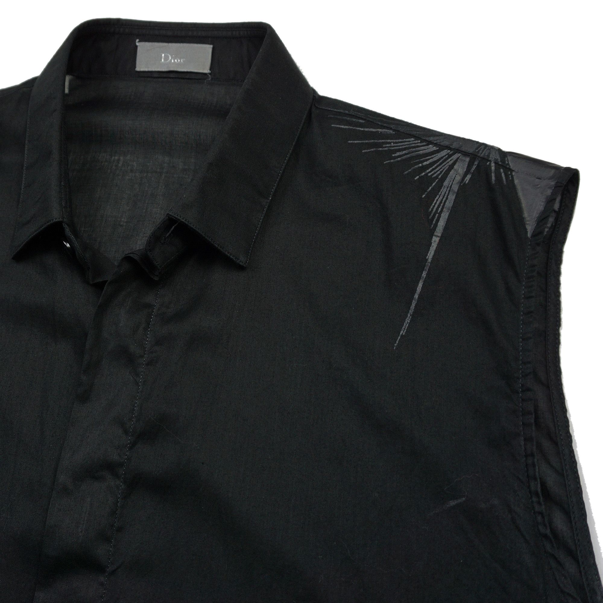 Dior × Hedi Slimane Dior Homme SS04 "Strip" Print Sleeveless Shirt Size US M / EU 48-50 / 2 - 2 Thumbnail