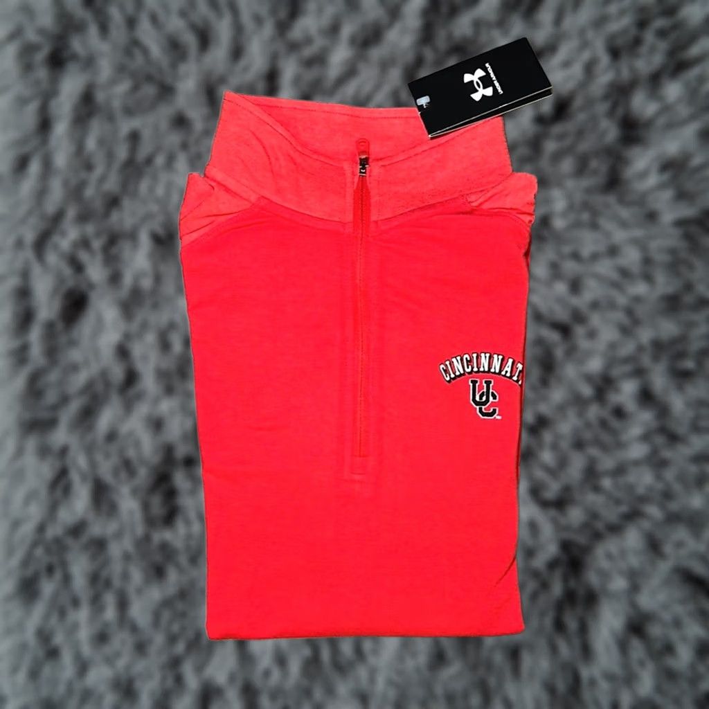 Under Armour Under Armour Cincinnati Bearcats College Vault Quarter Zip Pullover Sweatshirt - Men M Red Size US M / EU 48-50 / 2 - 1 Thumbnail