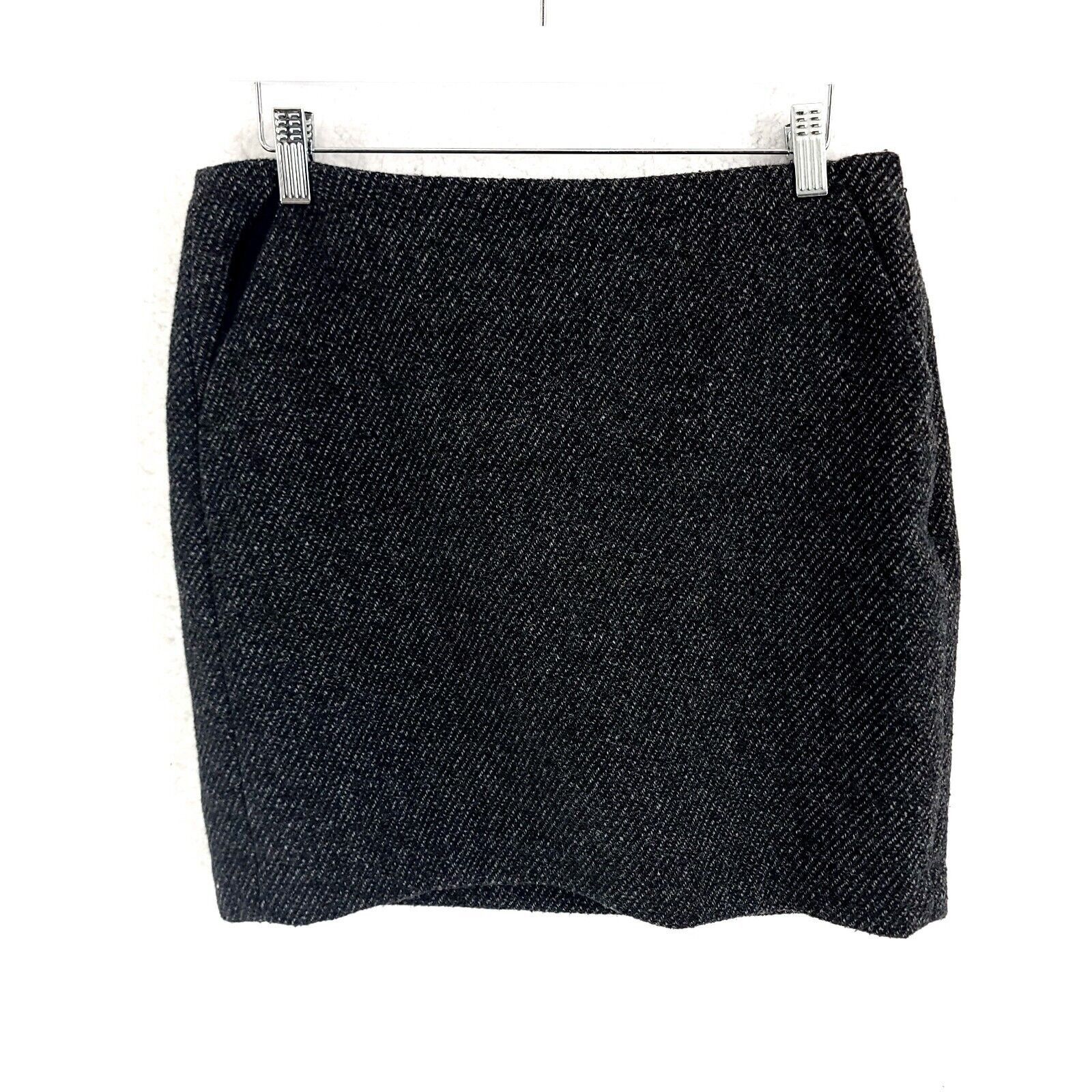 Banana Republic Banana Republic Black Gray Tweed Wool Polyester Skirt Size 6 Size 28" / US 6 / IT 42 - 1 Thumbnail