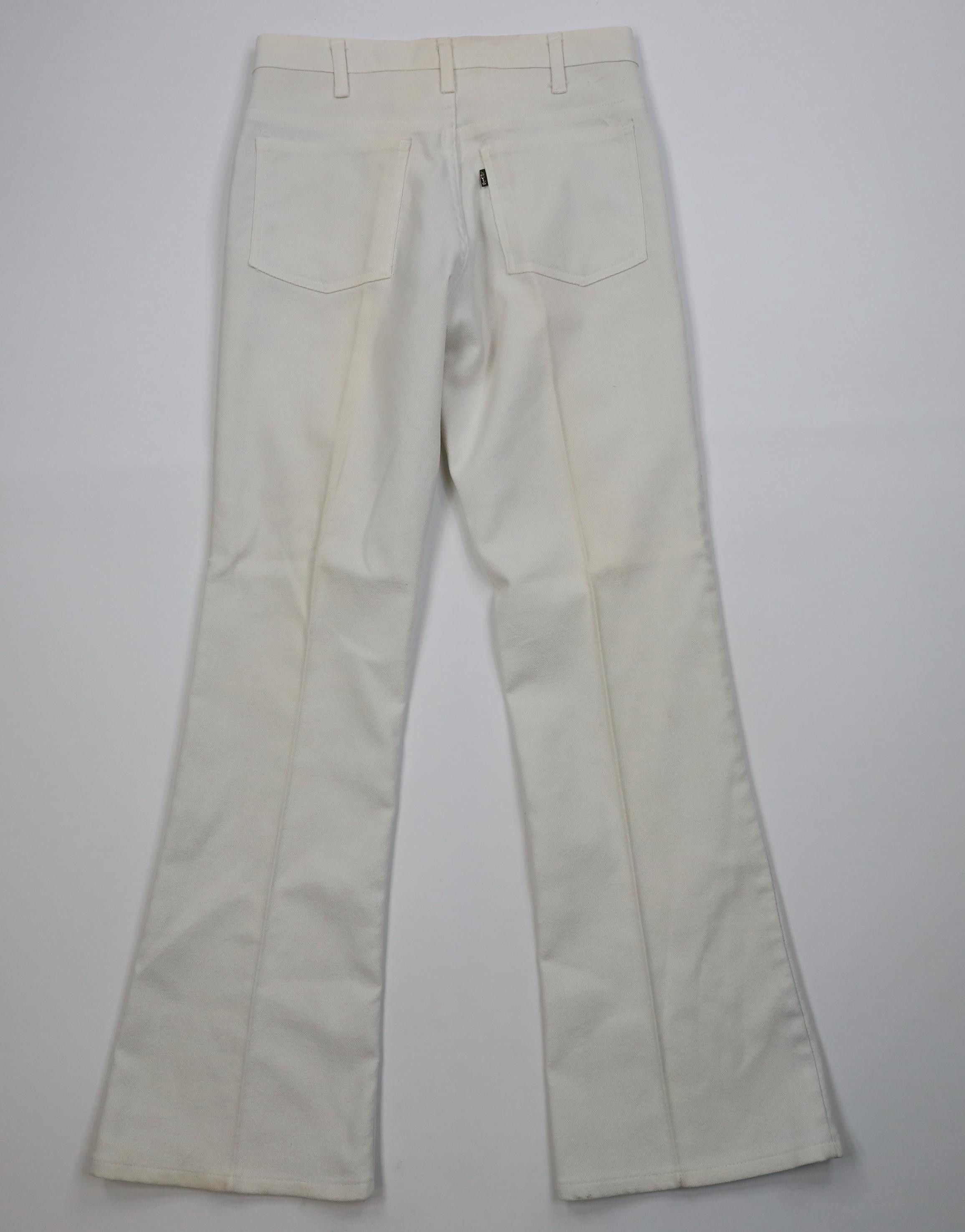 Levi's Vintage 70s Levis Knit Bell Bottoms Chino Pants White USA Size US 30 / EU 46 - 10 Thumbnail