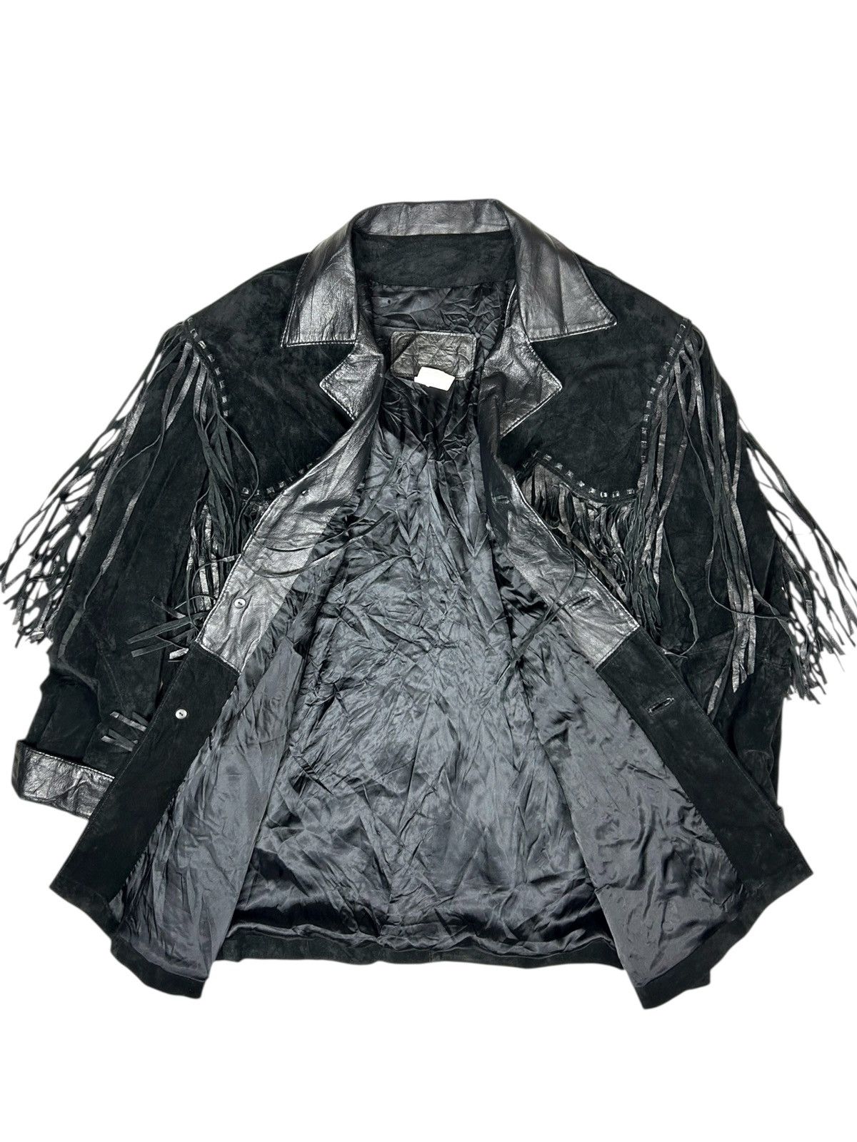 Genuine Leather Vintage Suede Leather Fringe coat jacket western le ranch Size US XL / EU 56 / 4 - 3 Thumbnail