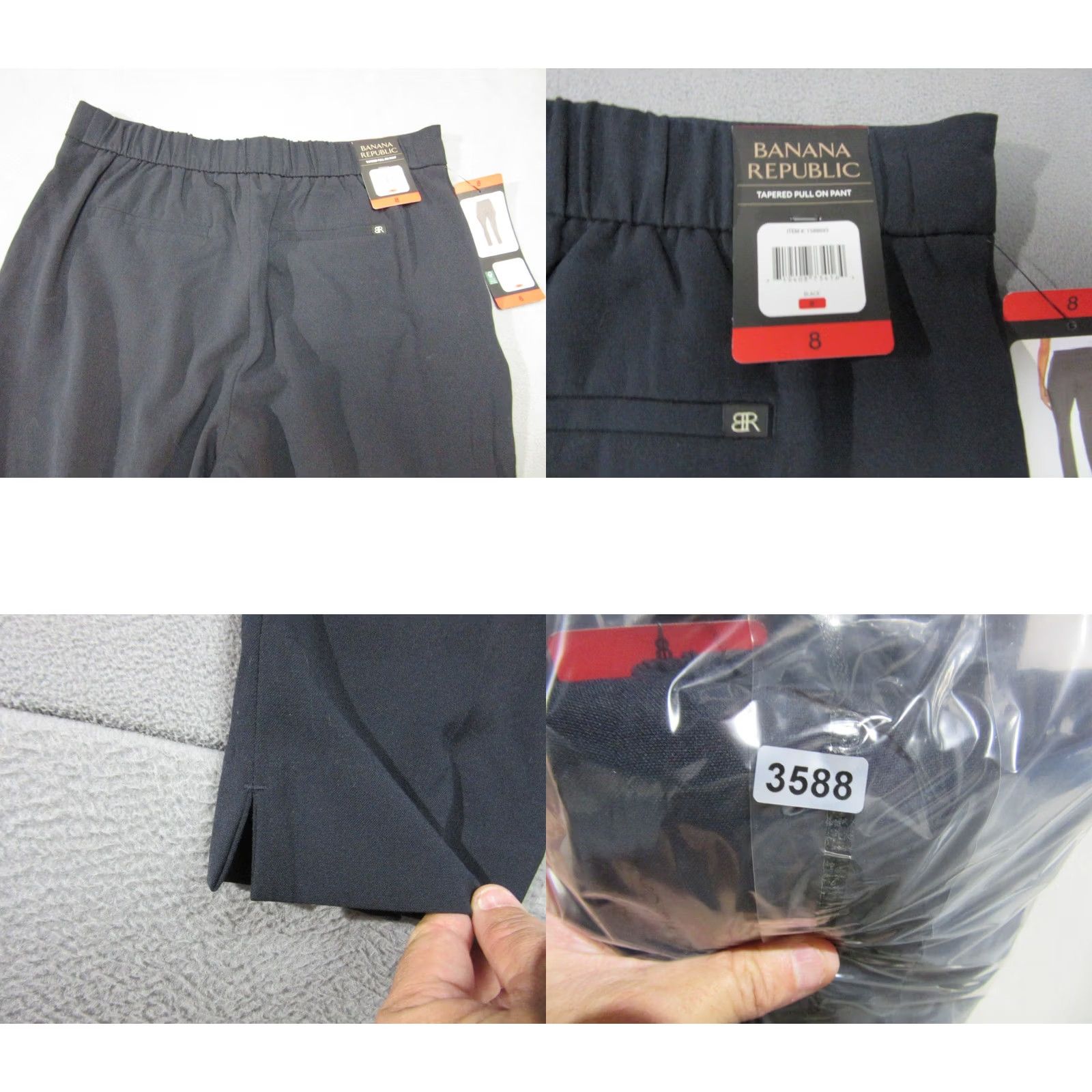 Banana Republic Banana Republic Womens Pants - Black Rayon Stretch High Rise Tapered Leg Pull On Size 34" / US 12 / IT 48 - 9 Thumbnail