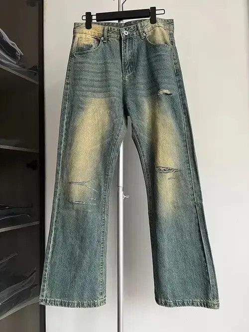Designer × Japanese Brand × Vintage damaged flared yuppie ripped jeans Size US 32 / EU 48 - 4 Thumbnail