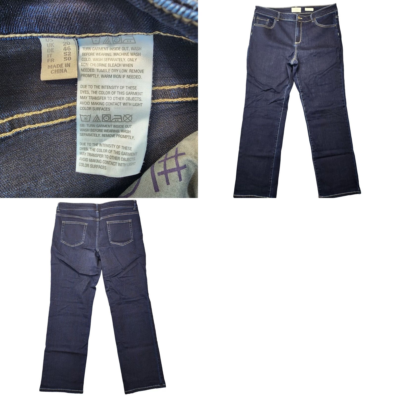 Vintage VINTAGE LOGO Lori Goldstein Jeans 16 Women Blue Dark Wash Straight Stretch Casual Womens Jeans Size 38" / US 16 / IT 52 - 9 Thumbnail