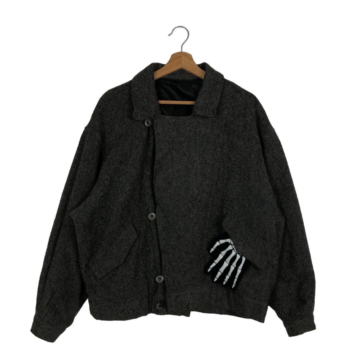 Japanese Brand VINTAGE WOOL BOMBER JACKET JAPAN ISSEY MIYAKE DESIGN Size US M / EU 48-50 / 2 - 1 Thumbnail