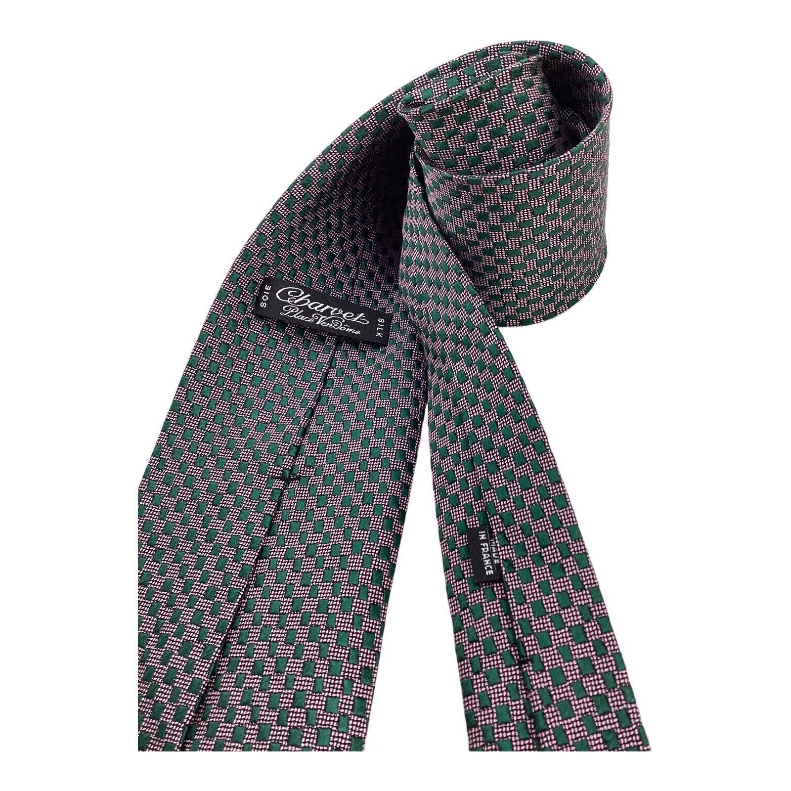 Charvet CHARVET PLACE VENDÔME Geometric Purple Green Luxury Silk Tie Size ONE SIZE - 3 Thumbnail
