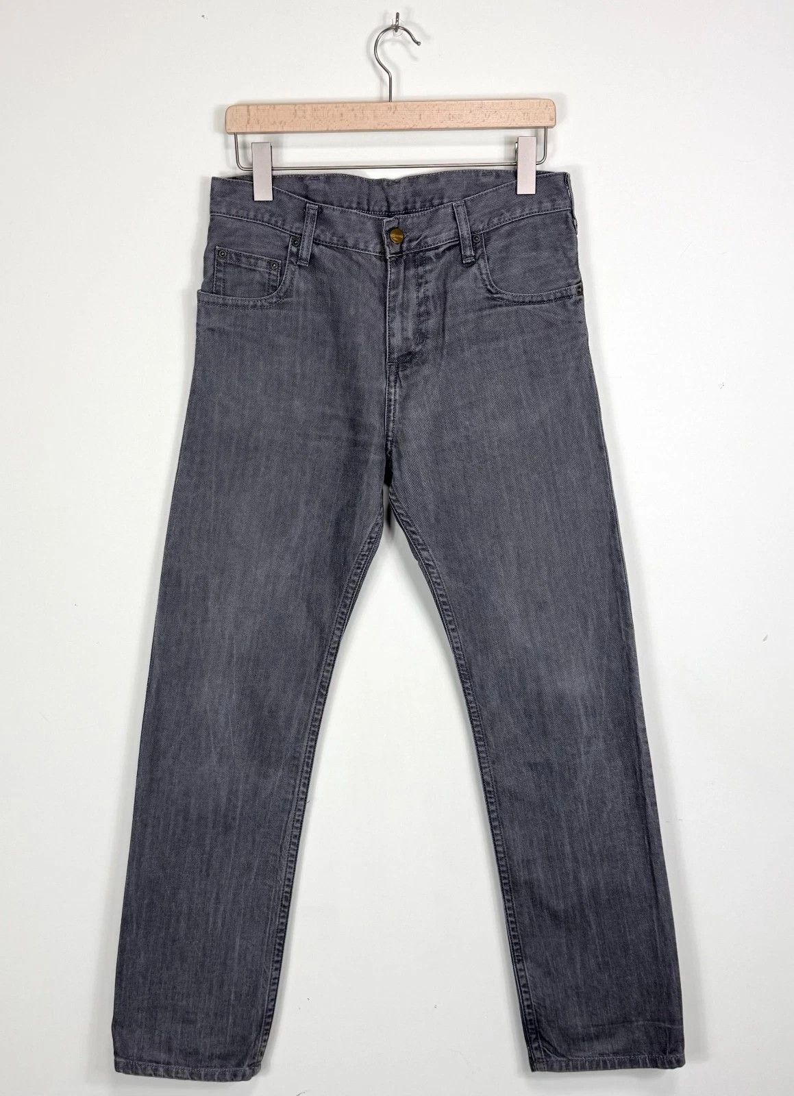 Carhartt Wip Carhartt WIP Slim Pant Grey Denim Jeans 31x34 Size US 31 - 2 Thumbnail
