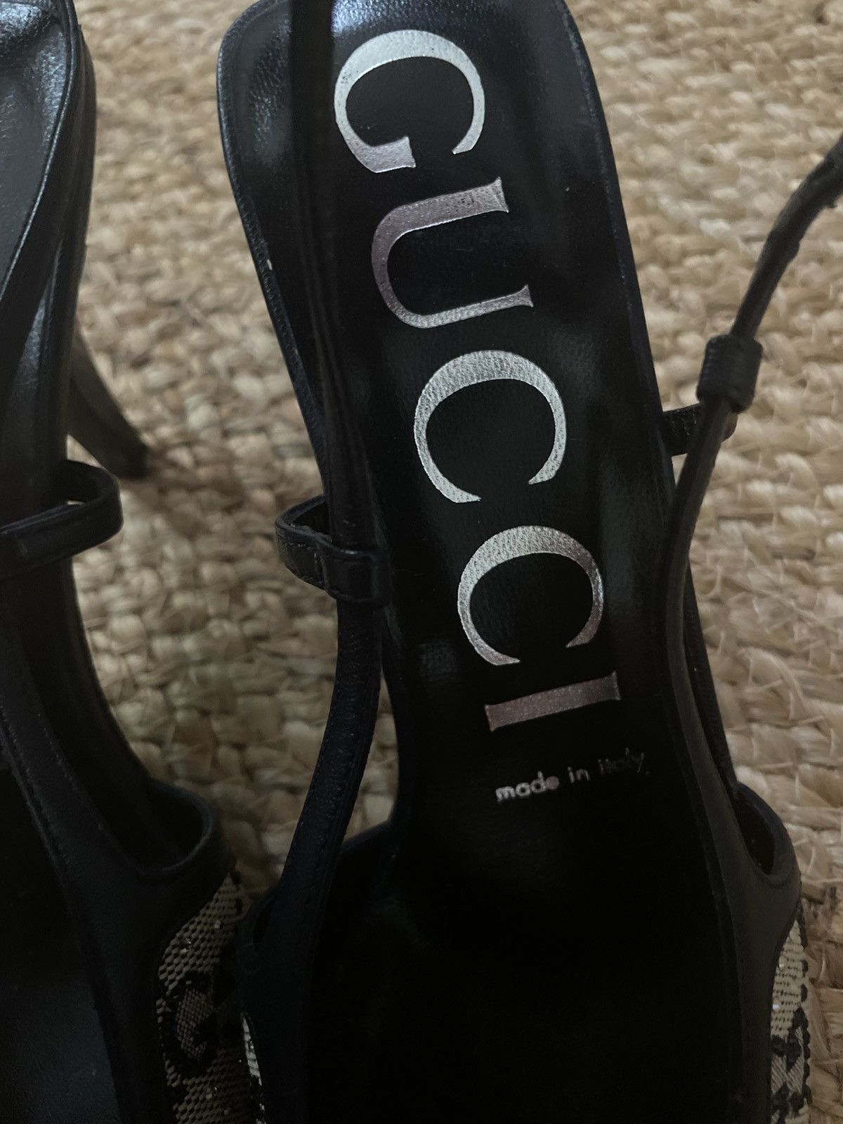 Gucci Gucci GG cloth sling back heels in ‘beige crystal’ Size US 6 / IT 36 - 8 Thumbnail
