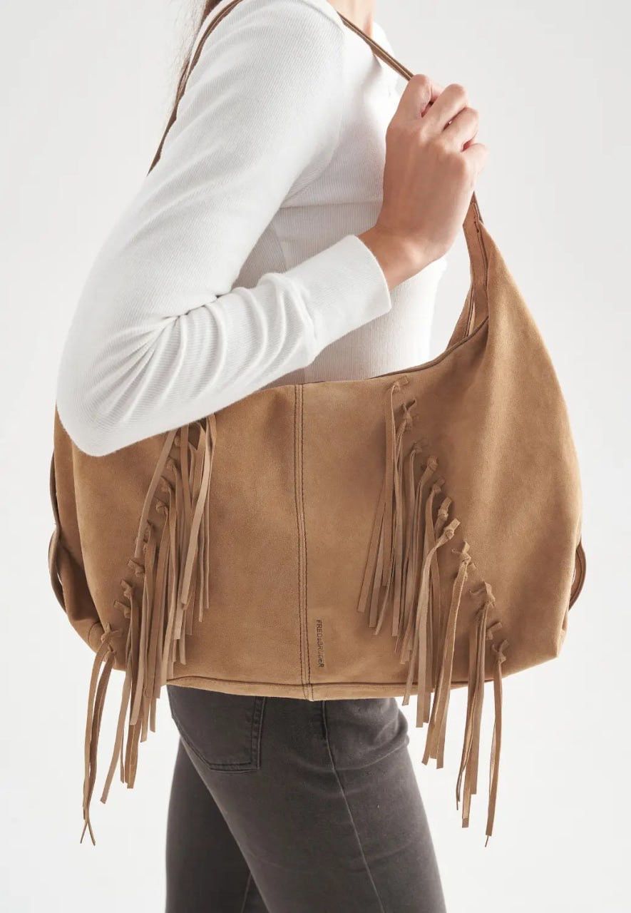 Vintage FredsBruder suede Leather fringe tan shoulder handbags Size ONE SIZE - 3 Thumbnail
