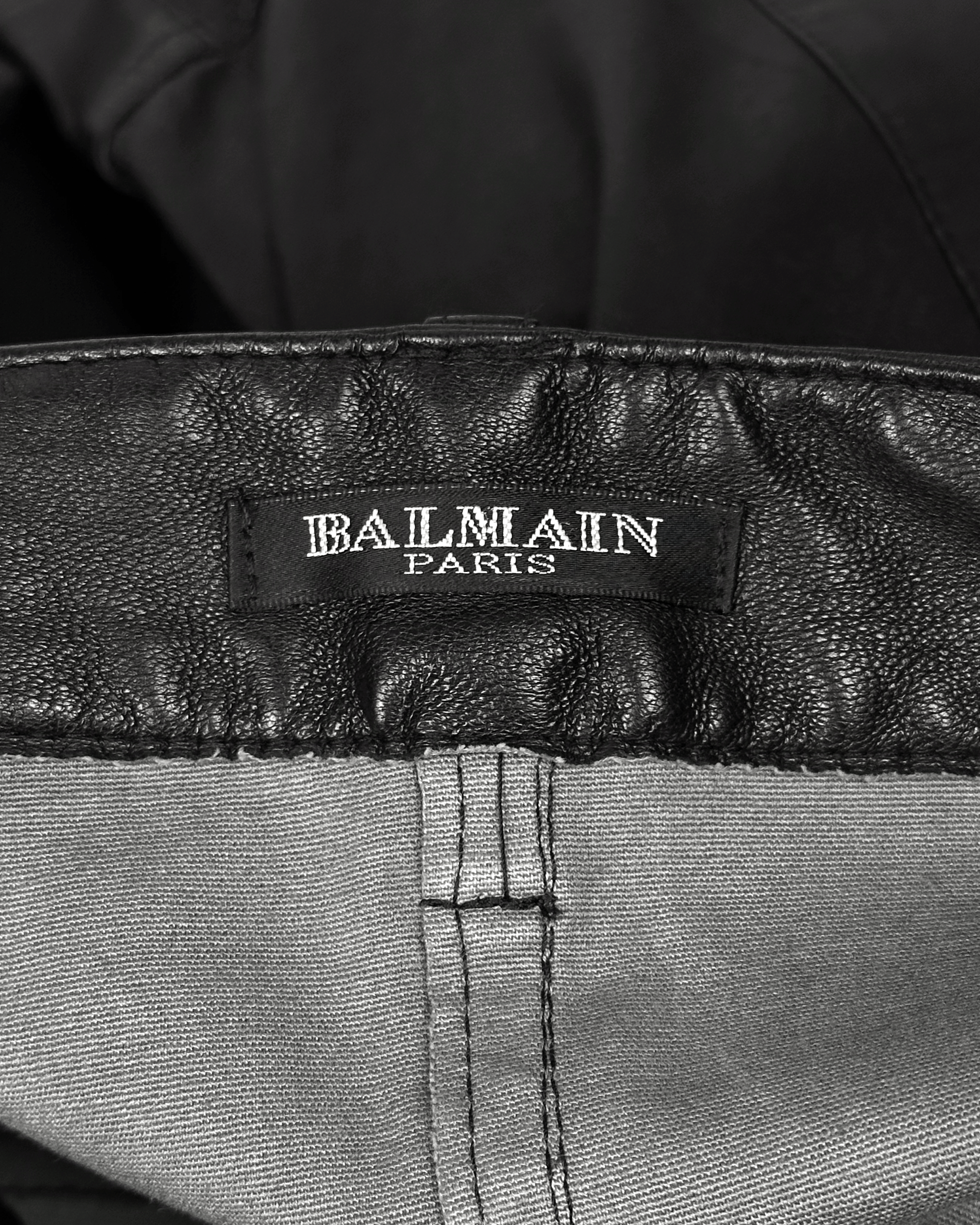 Balmain Balmain Christophe Decarnin Safety Pin Leather Biker Pants Size US 27 - 10 Thumbnail
