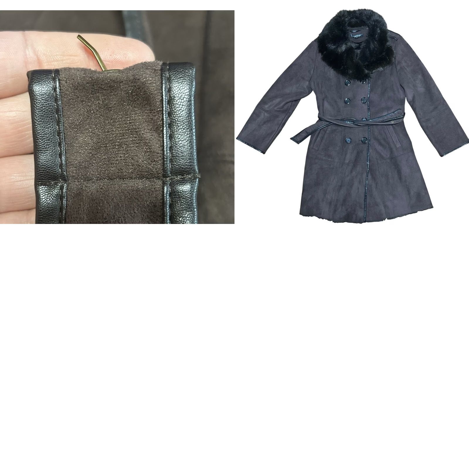 Ellen Tracy VINTAGE Ellen Tracy Coat Belted Brown W/Very Faux Fur Collar Lining Women's Large Damage Size L / US 10 / IT 46 - 10 Thumbnail