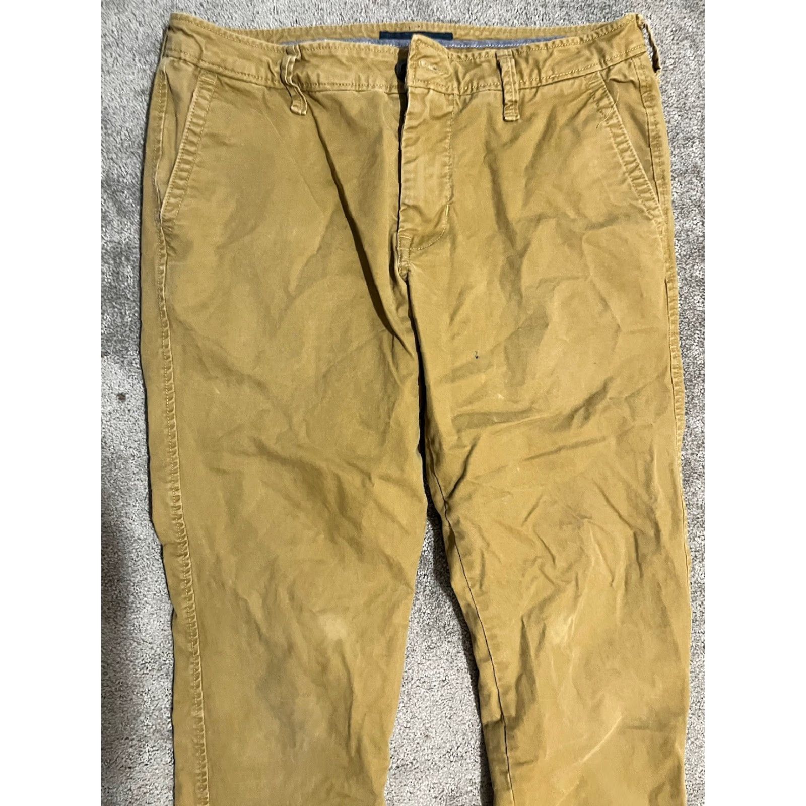 Vintage Aéropostale Slim Straight Khaki Chino Pants 30x30 Beige Mens Size US 30 / EU 46 - 2 Thumbnail