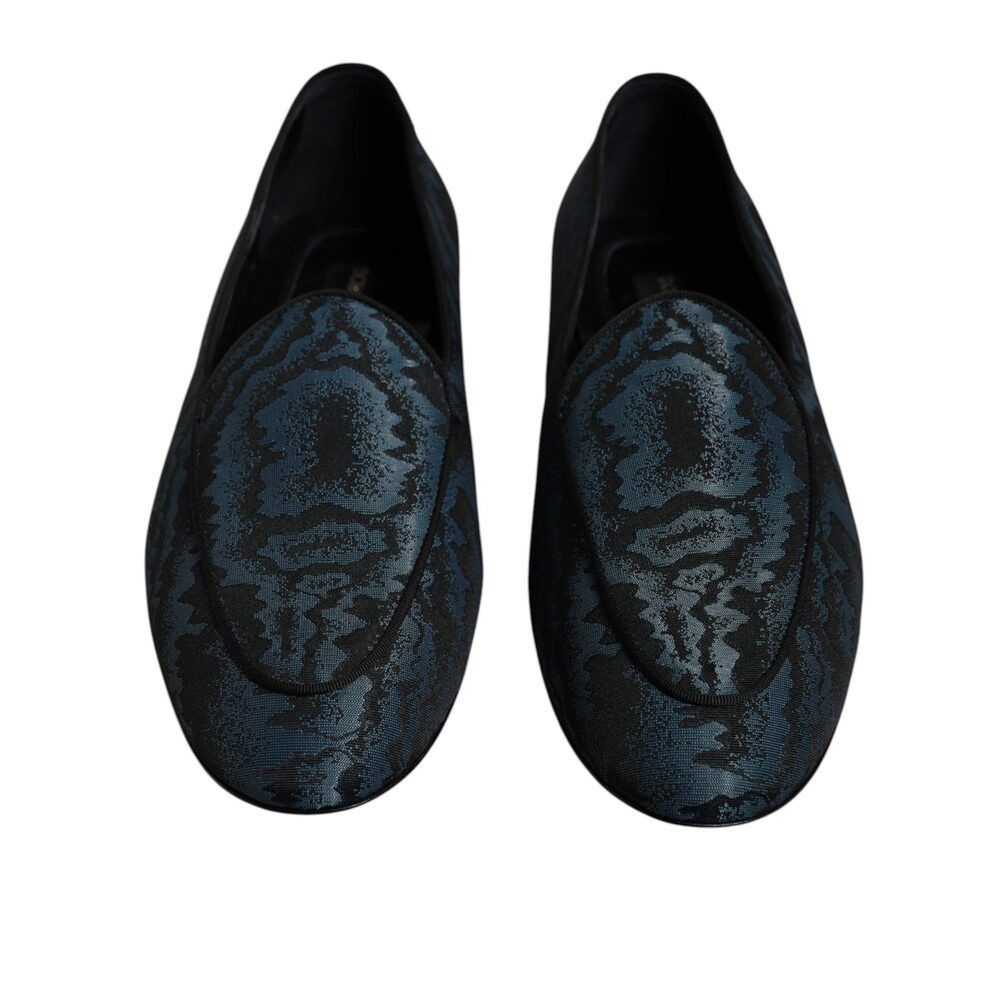 Dolce & Gabbana Dolce & Gabbana Blue Black Flats Men Loafers Dress Shoes Size US 8.5 / EU 41-42 - 2 Thumbnail