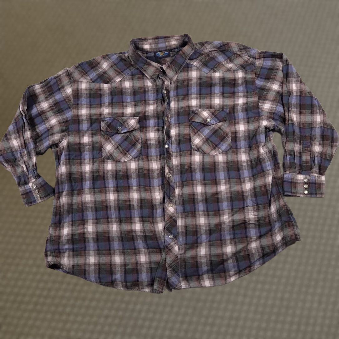 Vintage Falcon Bay Shirt Mens 3XL Plaid Western Pearl Snap Long Sleeve Cowboy Rodeo Size US XXL / EU 58 / 5 - 1 Thumbnail
