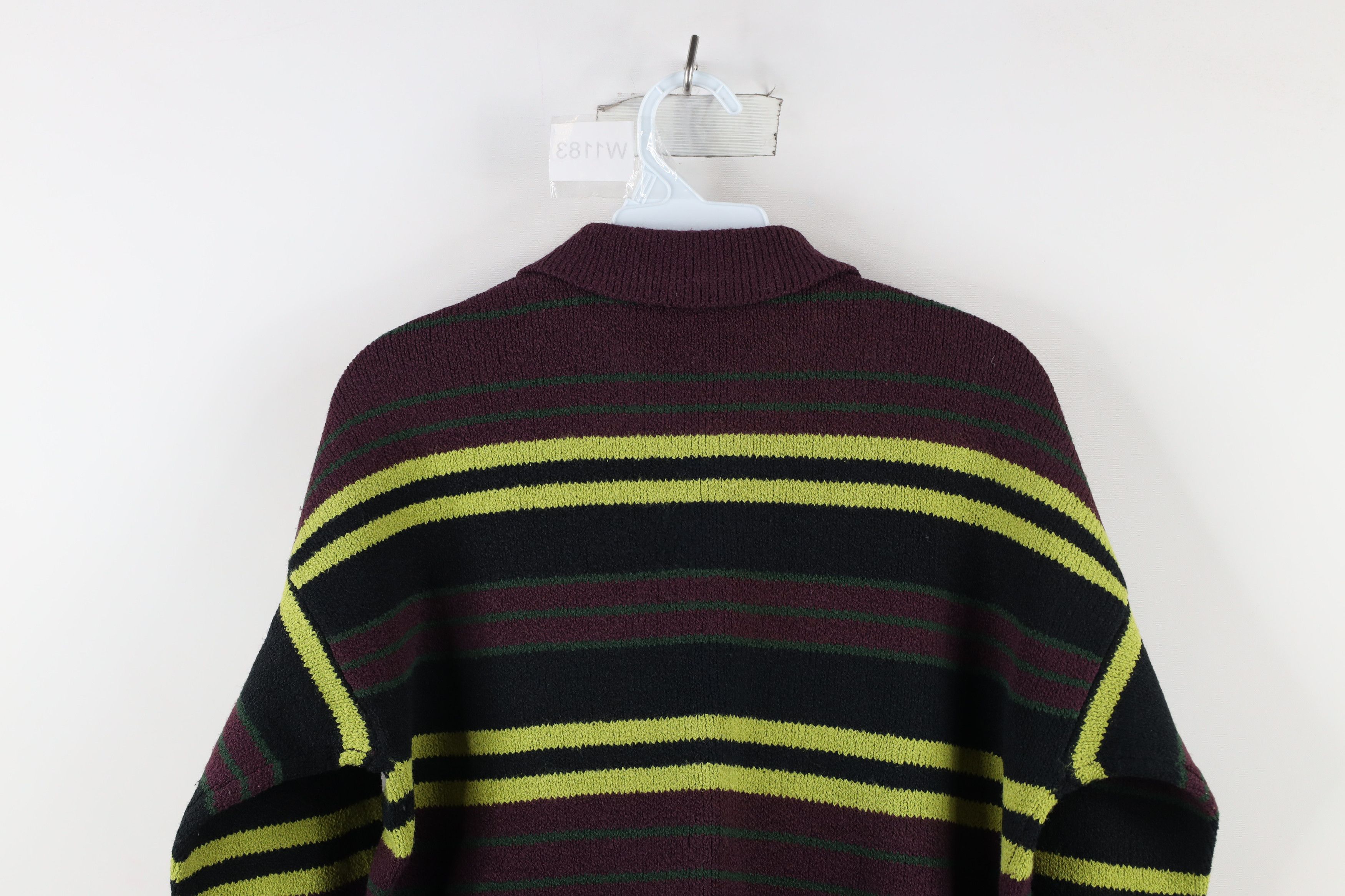 Vintage Vintage 90s Streetwear Block Knit Half Zip Collared Sweater Size M / US 6-8 / IT 42-44 - 9 Thumbnail