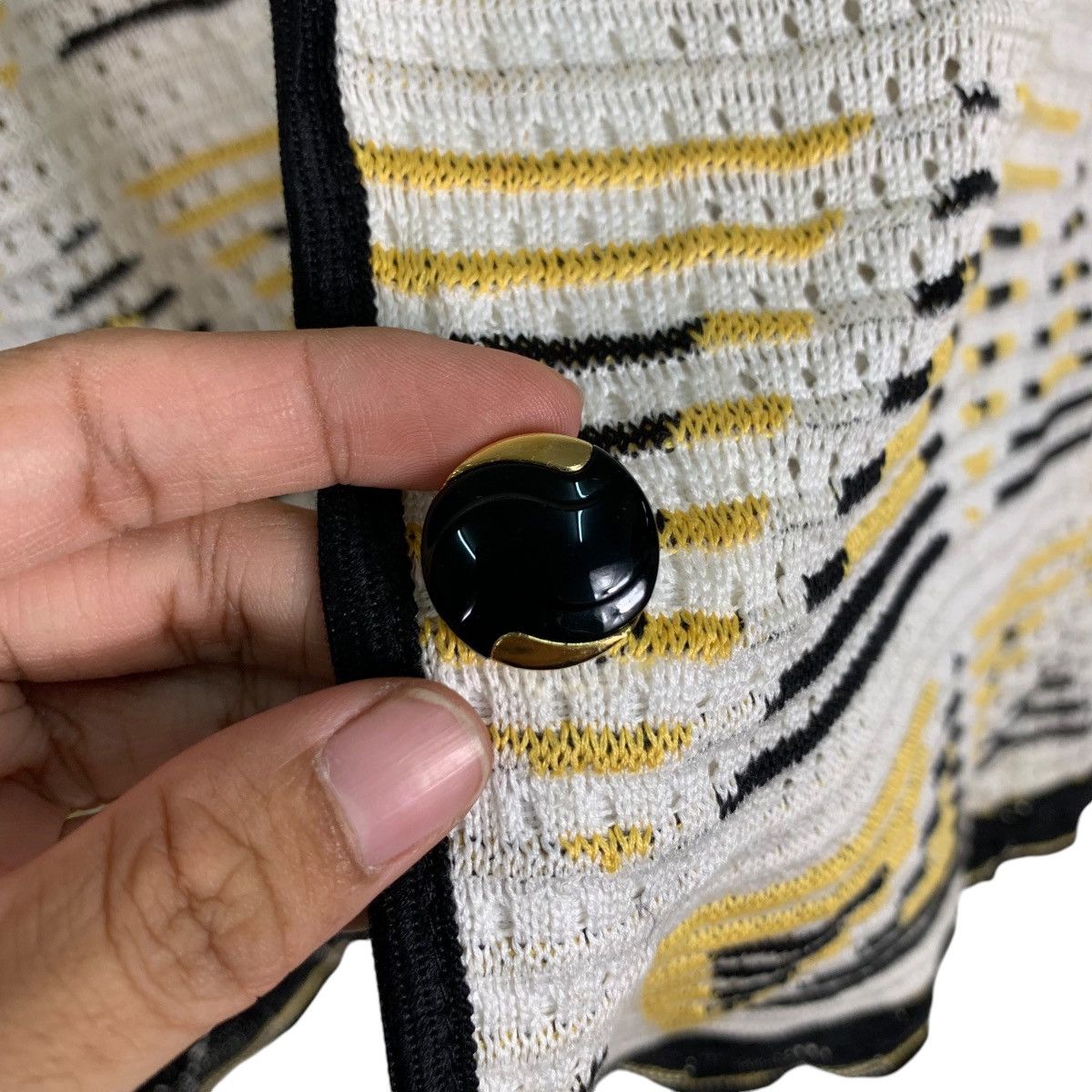 Japanese Brand LIOLA Triangle Logo All Over Button Jacket #1194-C54 Size M / US 6-8 / IT 42-44 - 14 Thumbnail