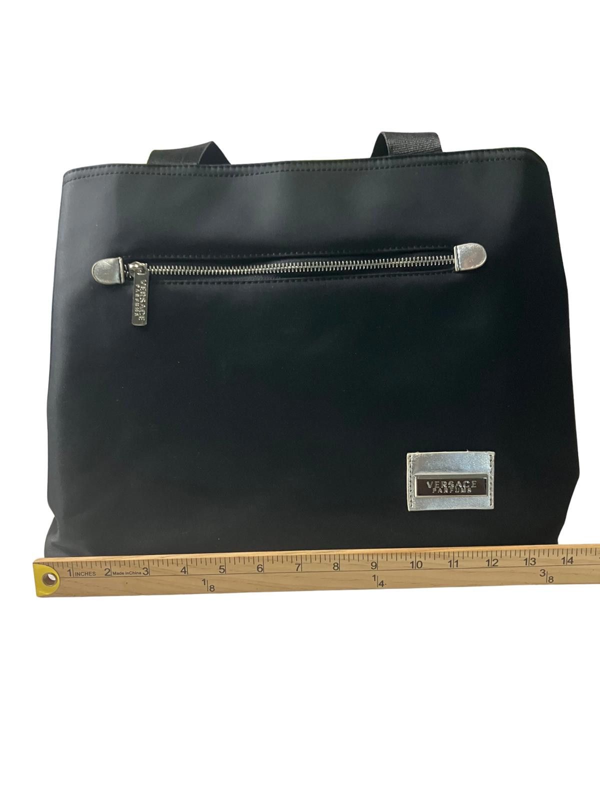 Other Versace Parfums Black Nylon Tote Bag Silver Hardware Size ONE SIZE - 8 Thumbnail