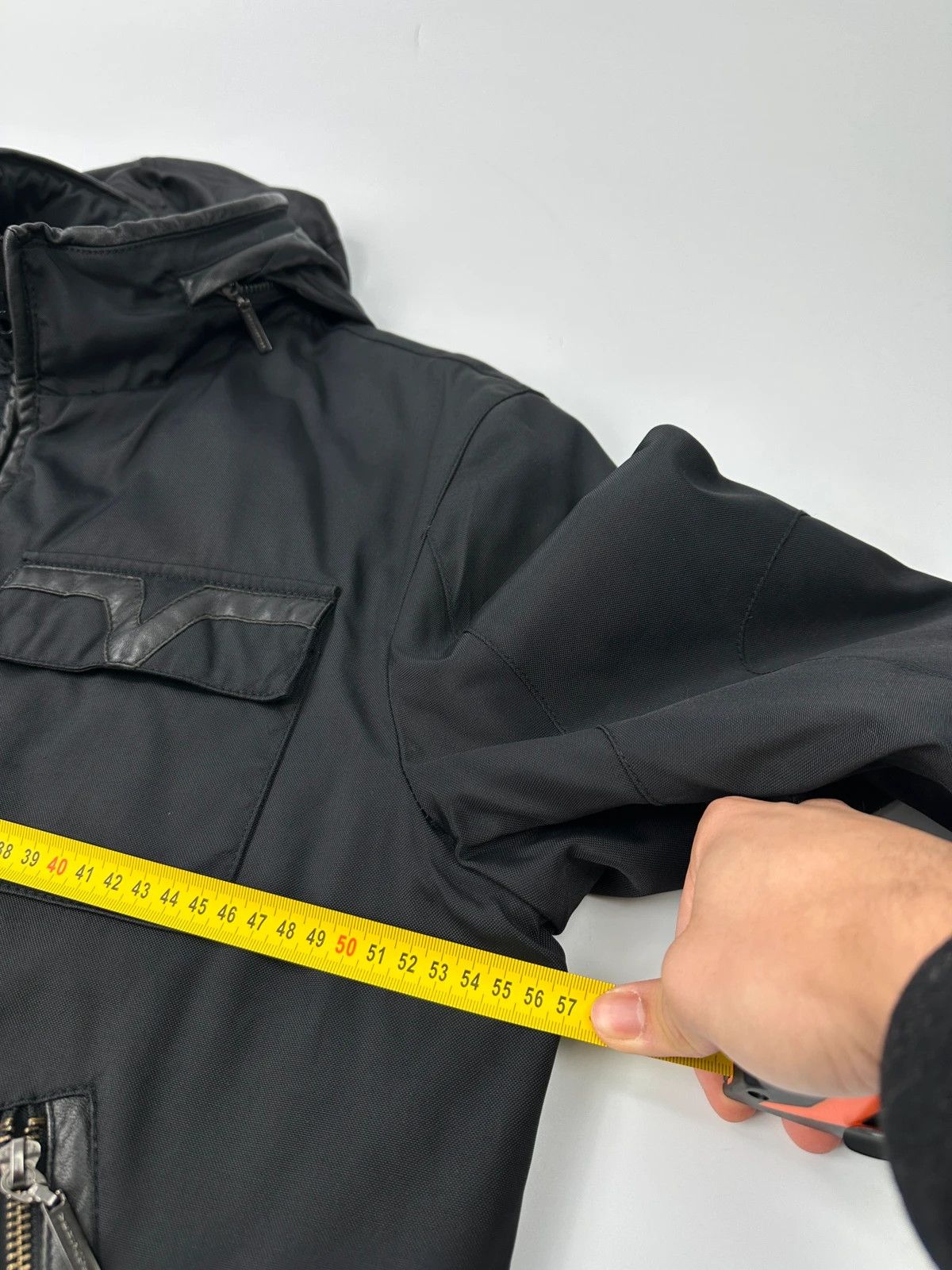 Versace Versace Black Cotton & Leather Padded Bomber Jacket Hoded Size US M / EU 48-50 / 2 - 17 Thumbnail