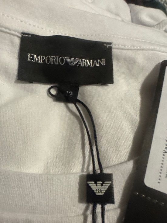 Emporio Armani Emporio Armani White Tee with Artistic Bottle Design Size M / US 6-8 / IT 42-44 - 8 Thumbnail