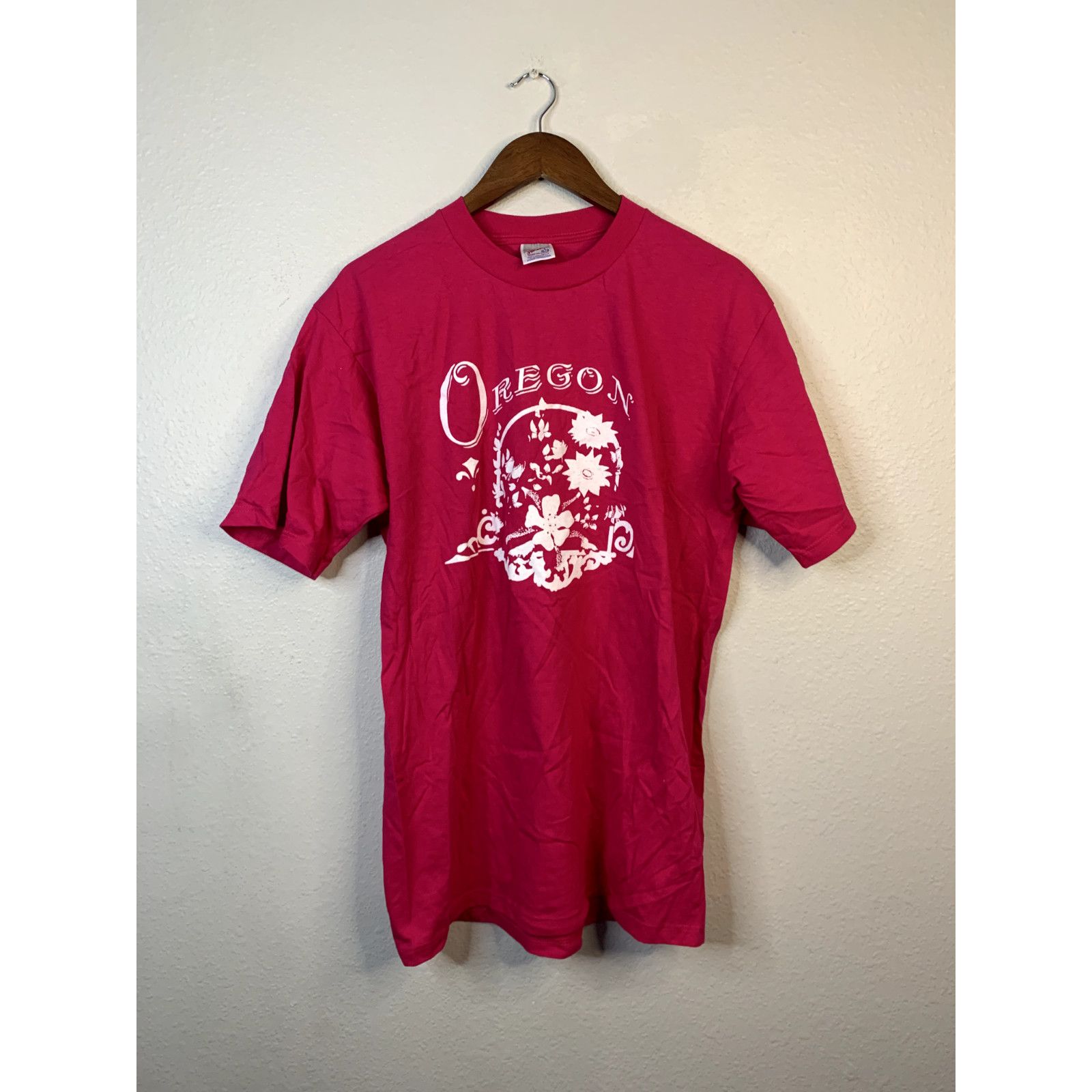 Jerzees Vintage Oregon Shirt Test Print Pink Tee T-Shirt 90s VTG L Size US L / EU 52-54 / 3 - 1 Thumbnail