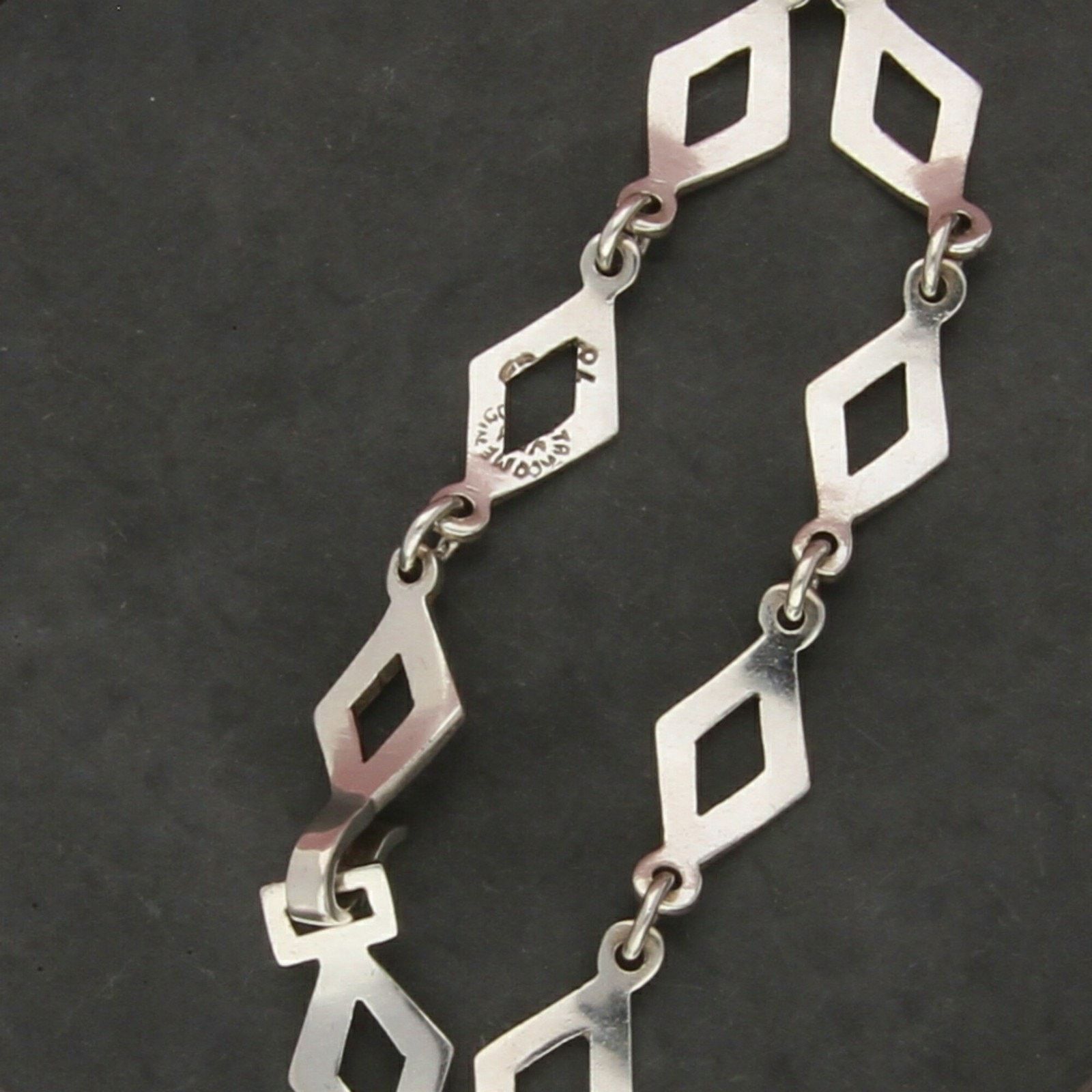 Sterling Silver taxco sterling silver diamond shape bracelet size 7.5in Size ONE SIZE - 3 Thumbnail