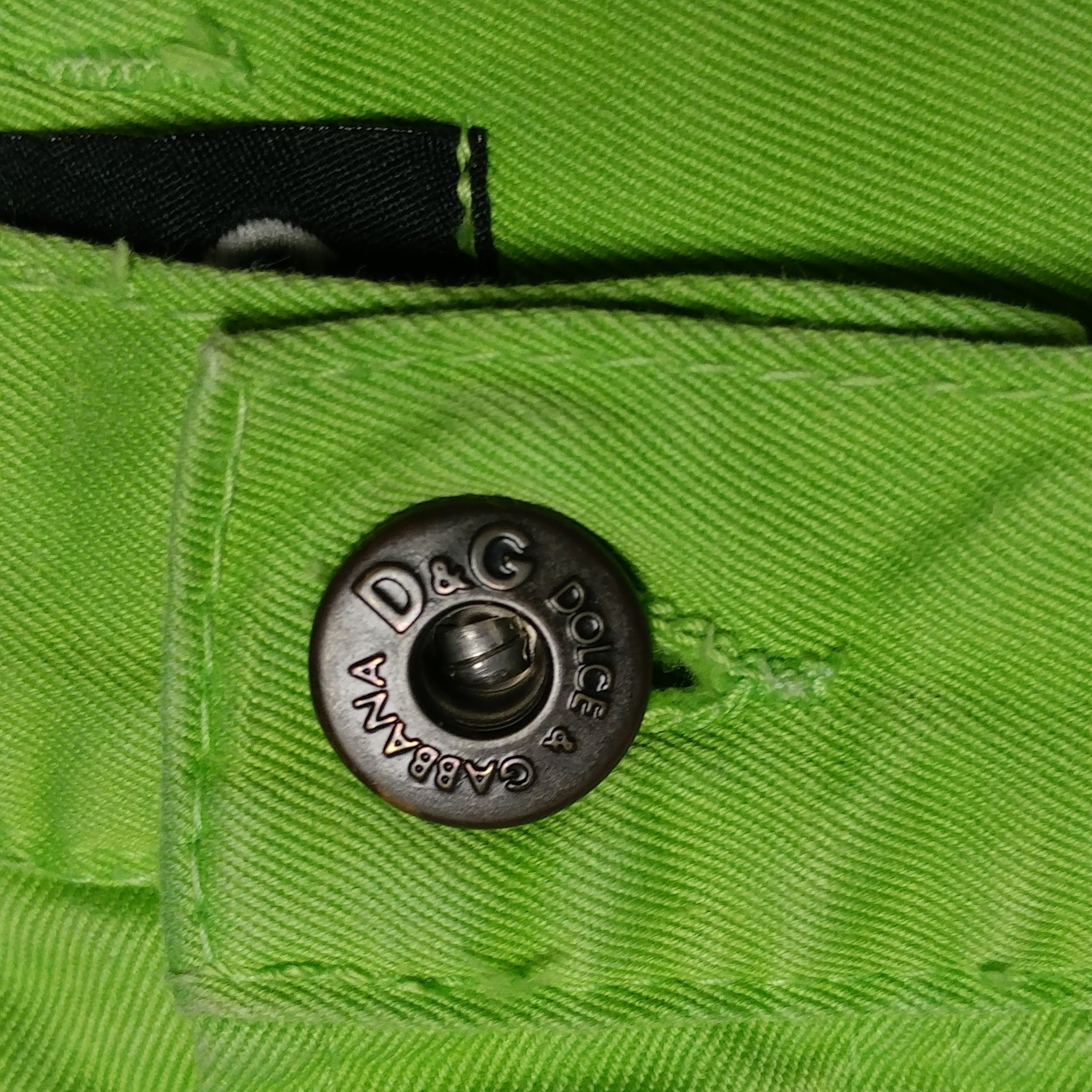 Dolce & Gabbana Archive Lime Green Denim Shorts - Late 90s/Y2K Size 27" / US 4 / IT 40 - 6 Thumbnail
