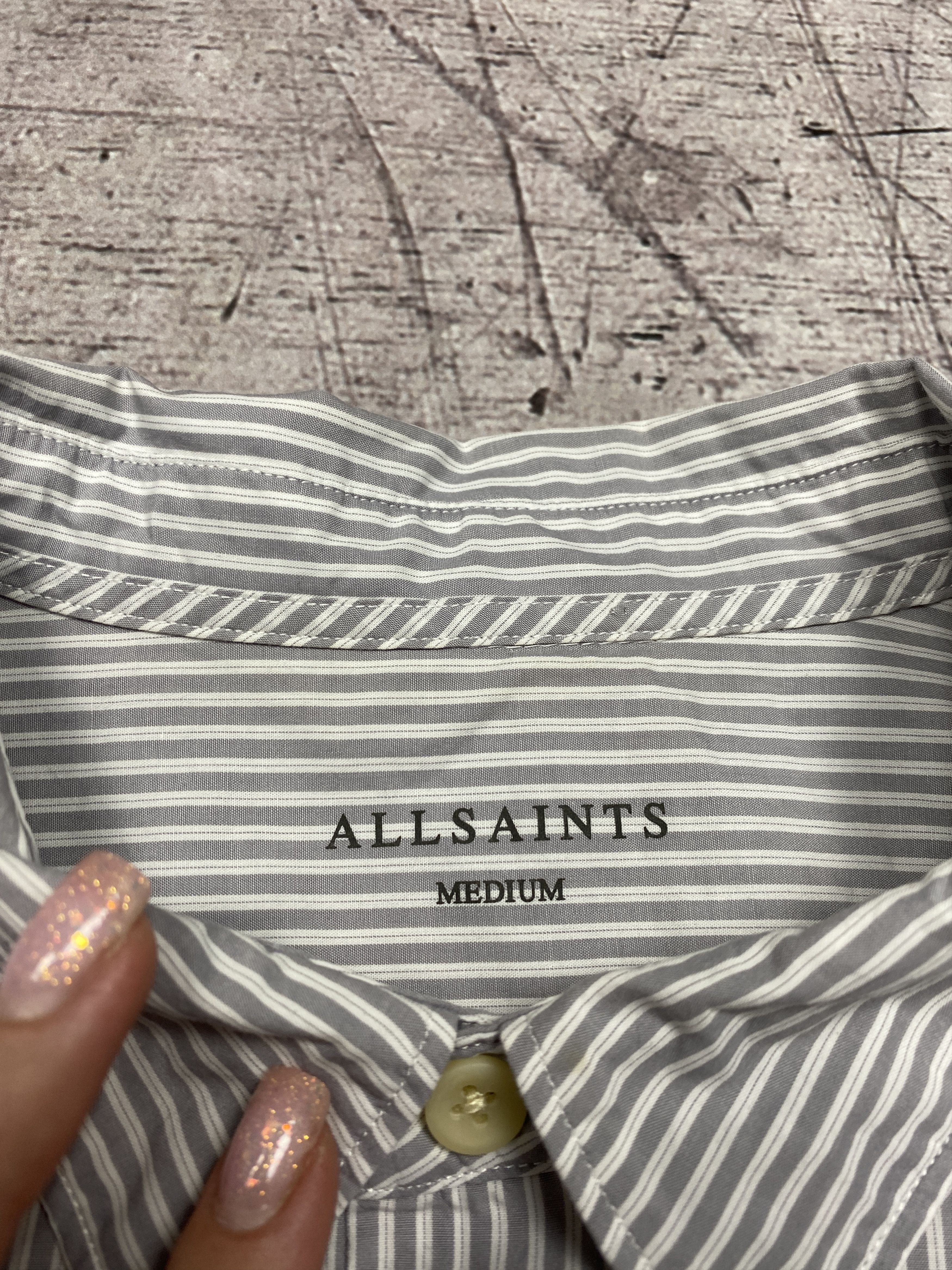 Allsaints × Vintage Allsaints Vintage Mens Rocklin Long Sleeve Striped Shirt Size US M / EU 48-50 / 2 - 5 Thumbnail