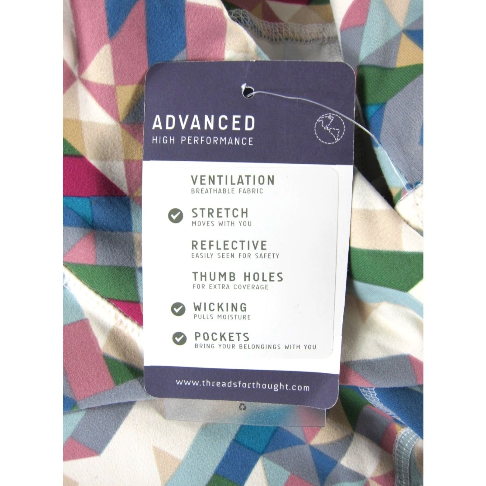 Threads 4 Thought Threads 4 Thought Leggings M Geometric Stretch Yoga Workout Pink Size 32" / US 10 / IT 46 - 3 Thumbnail