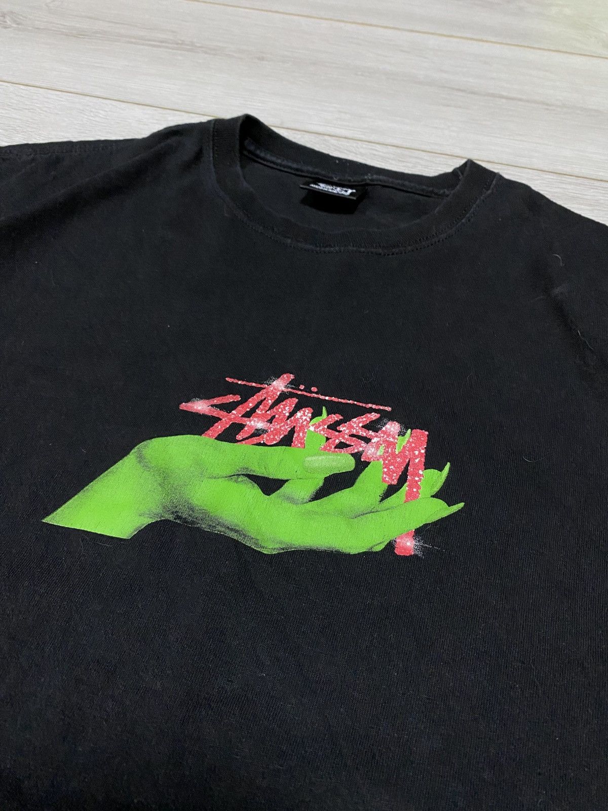 Stussy Stussy OZ RARE green hand pink logo T-Shirt Size US L / EU 52-54 / 3 - 3 Thumbnail