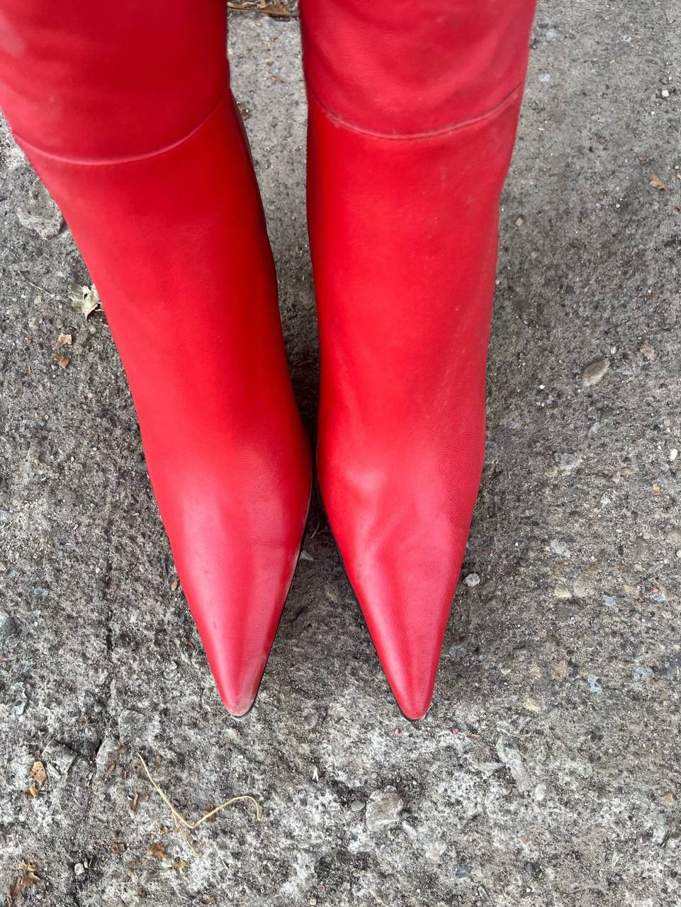 If Six Was Nine Vntg As 98 Guidi style Leather Faded Biker High Boots Heels Size US 5 / IT 35 - 5 Thumbnail