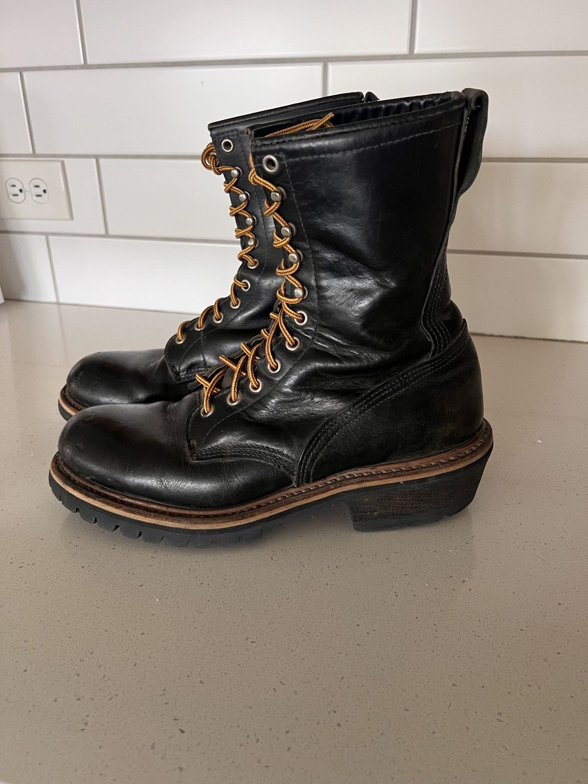 Red Wing Red Wing 699 Logger Boots – Black Leather – Size 10D Size US 10 / EU 43 - 4 Thumbnail