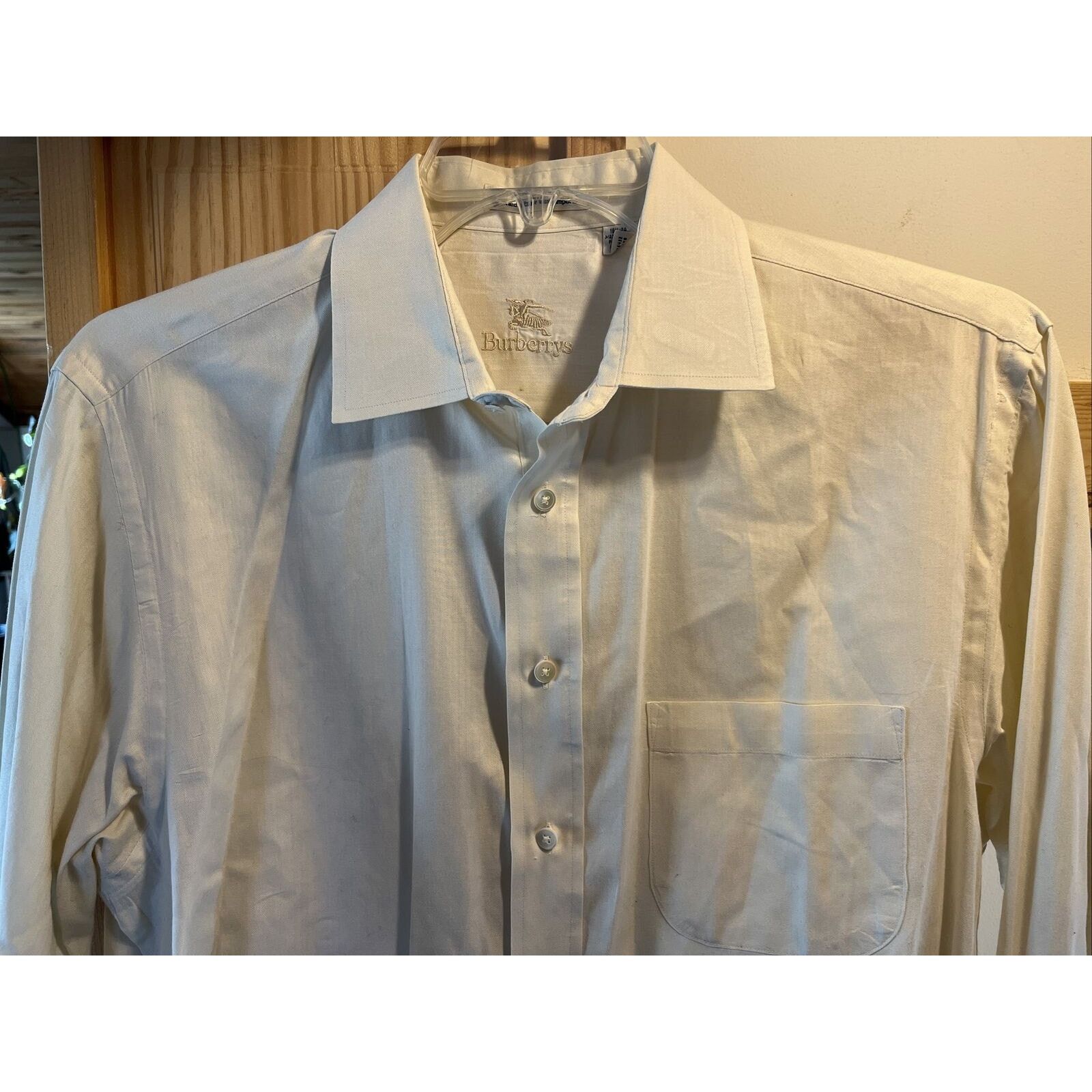 Burberry Burberry’s Men’s White 16.5 34 white LS button cotton shirt Size US XL / EU 56 / 4 - 2 Thumbnail