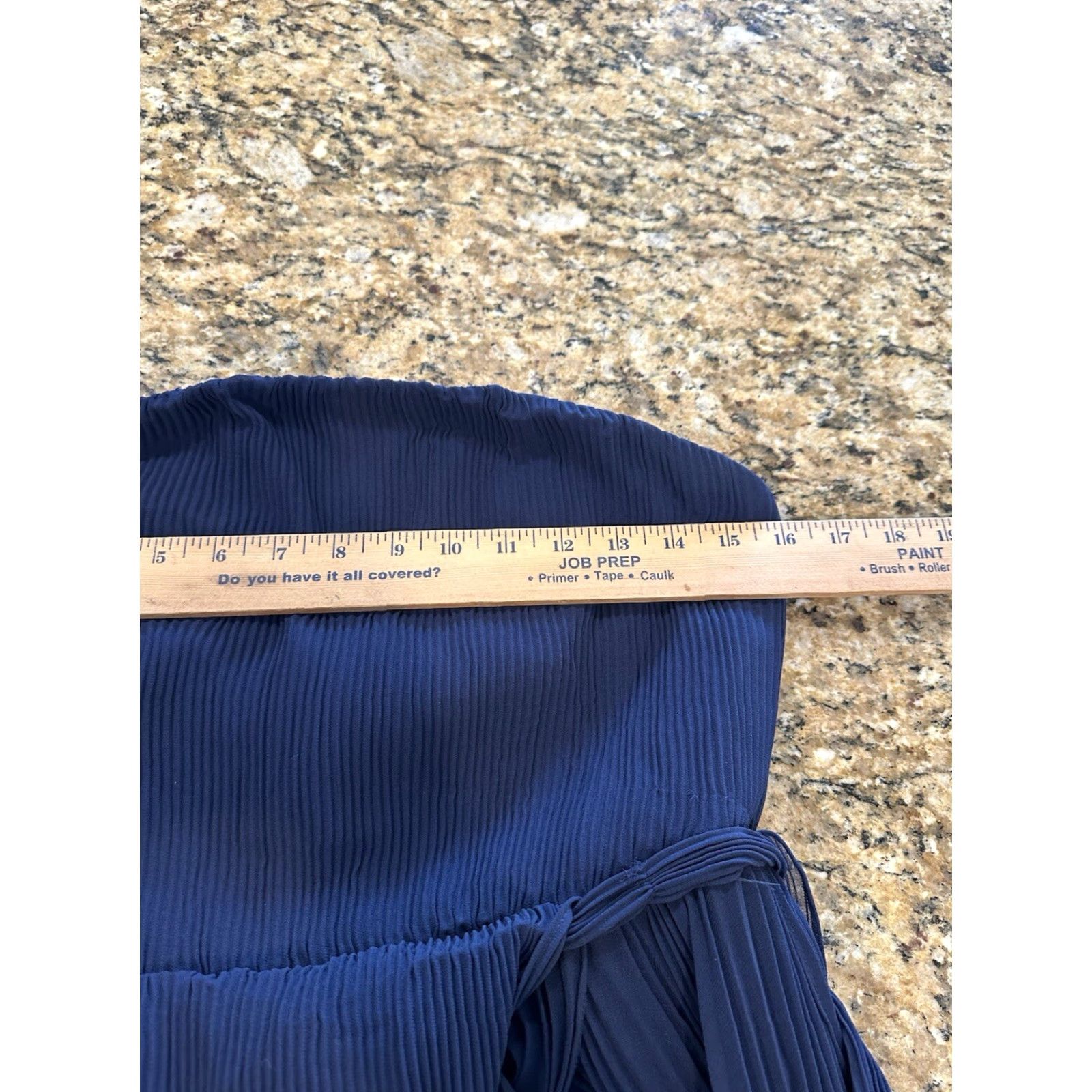 Vintage Fame and Partners Navy Blue Pleated Overlay Sleeveless Long Gown Sz 8 Front Slit Women Maxi Dress Ball Gown Accessories: Pleated Size M / US 6-8 / IT 42-44 - 4 Thumbnail